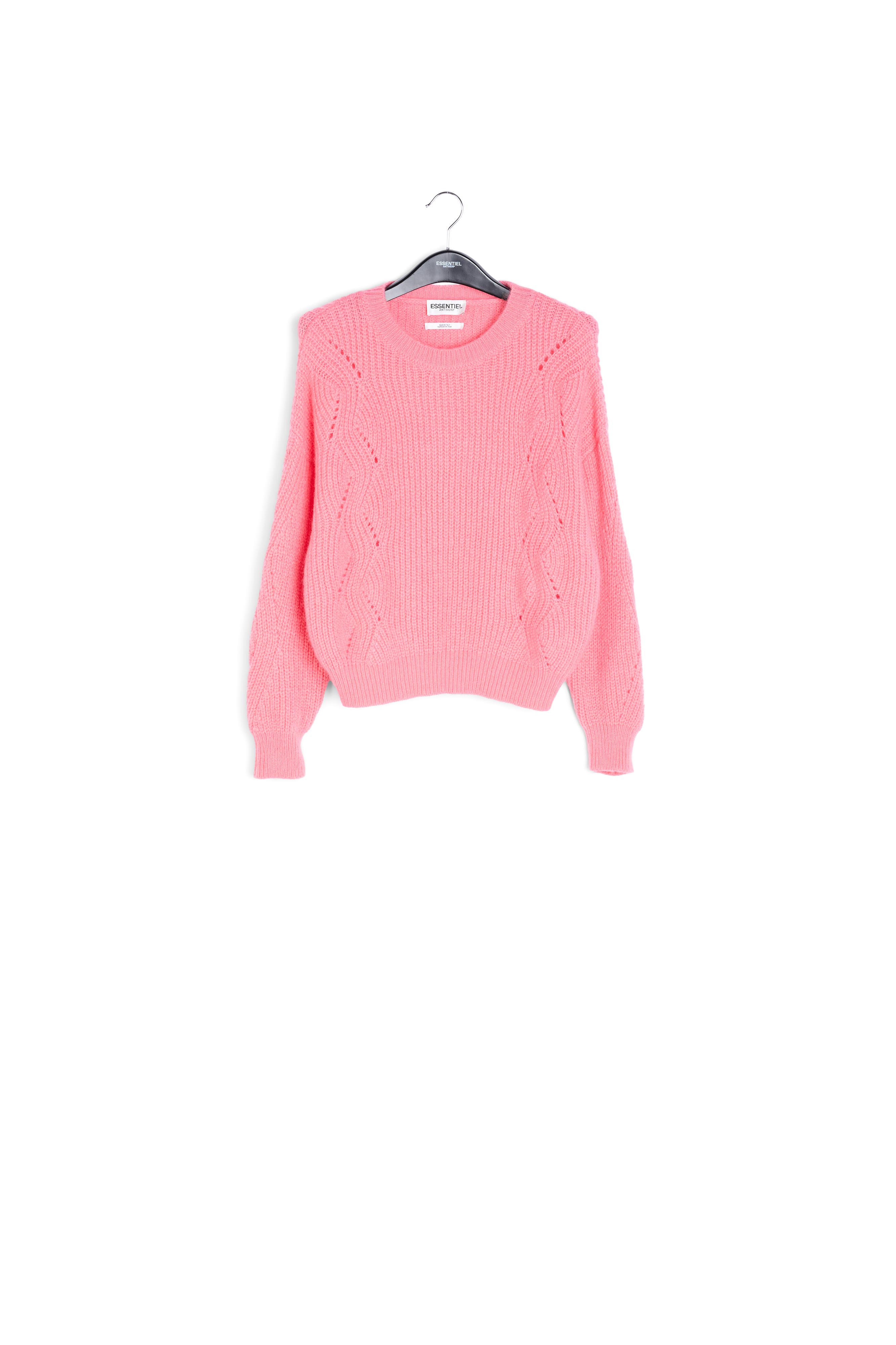 Pull côtelé rose en mélange de mohair RE—SSENTIEL seconde main photo 1