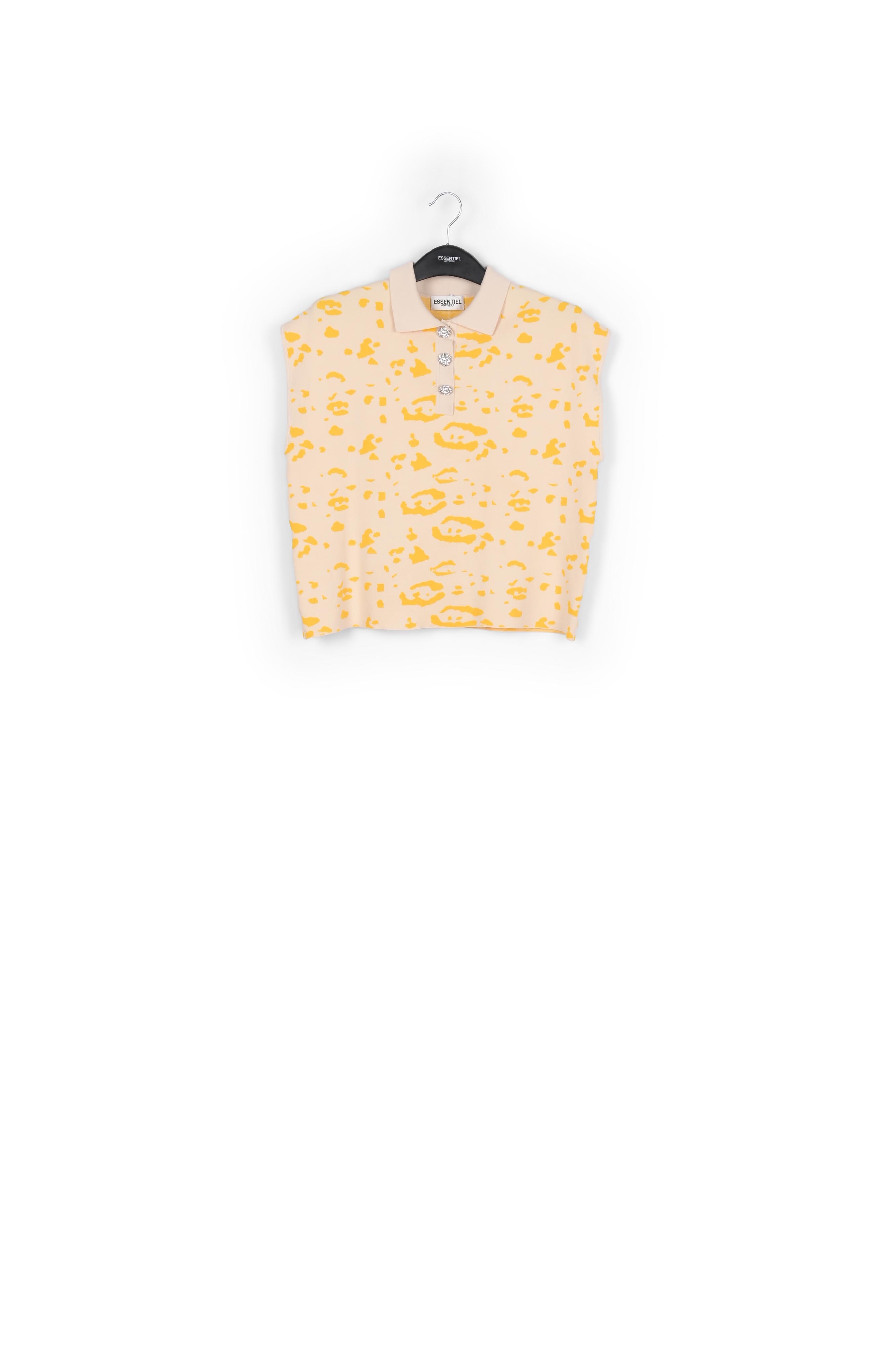 Oranje en zwarte polotop met luipaardmotief RE—SSENTIEL tweedehands photo 1