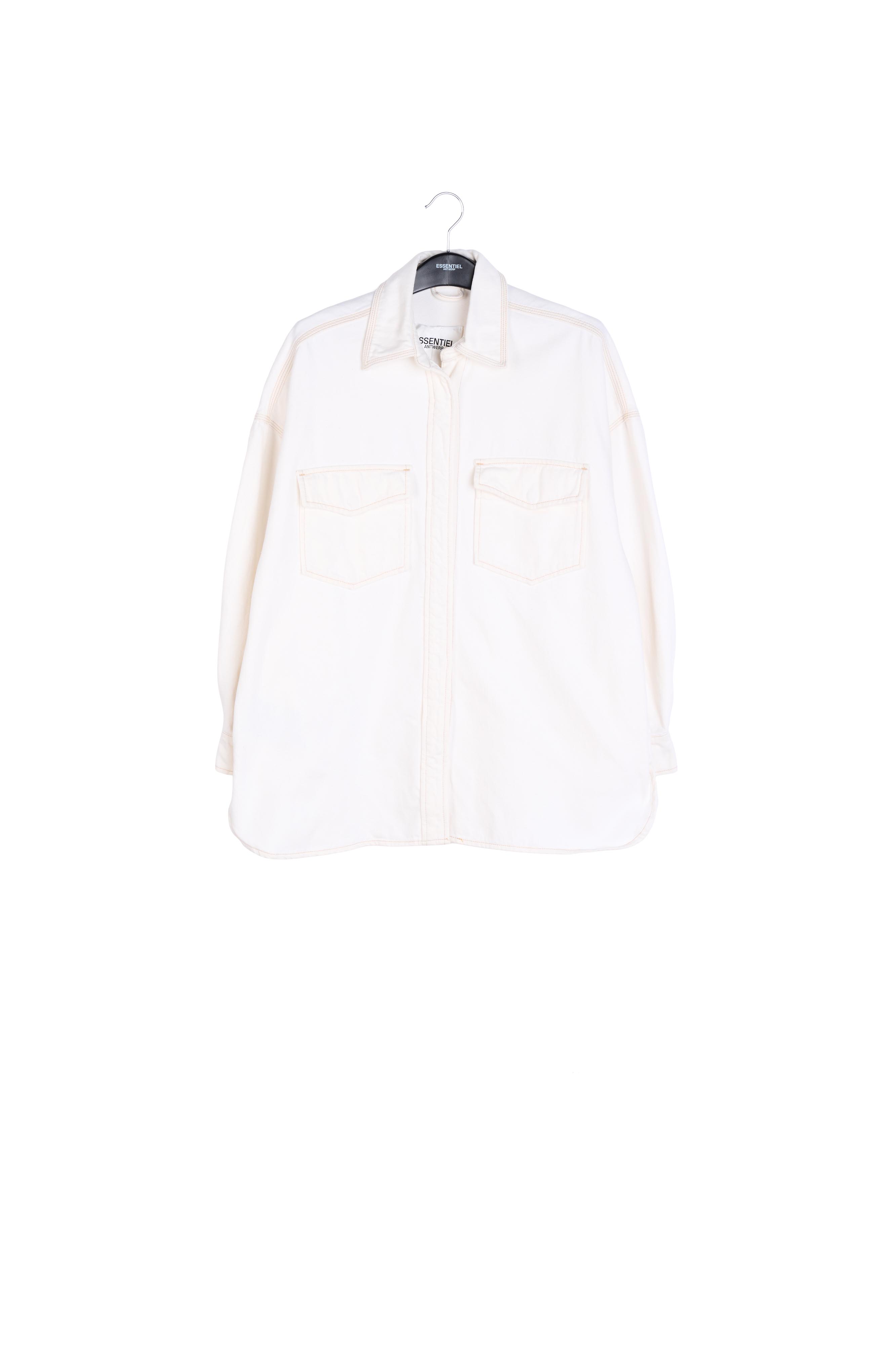 Ecru oversized cotton denim overshirt RE—SSENTIEL second-hand photo 1