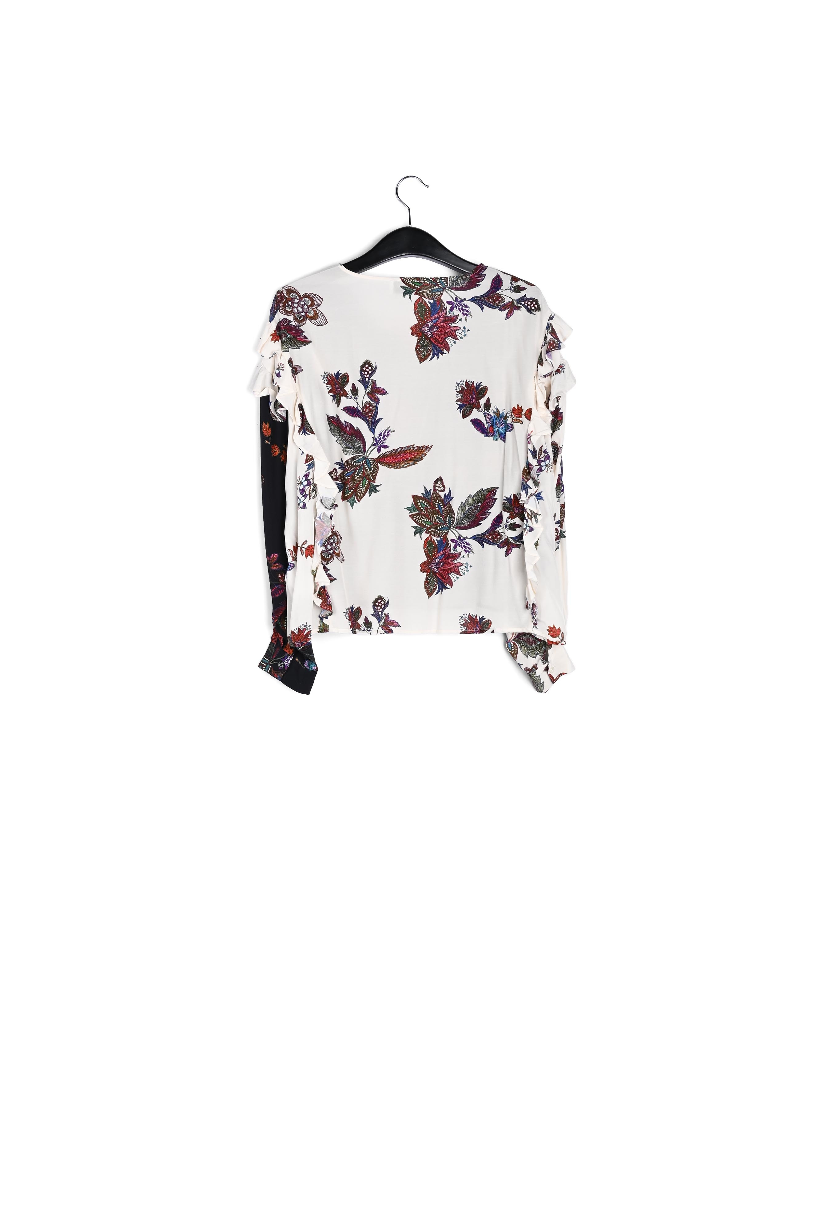 Zwart en witte top met bloemenprint RE—SSENTIEL tweedehands photo 2