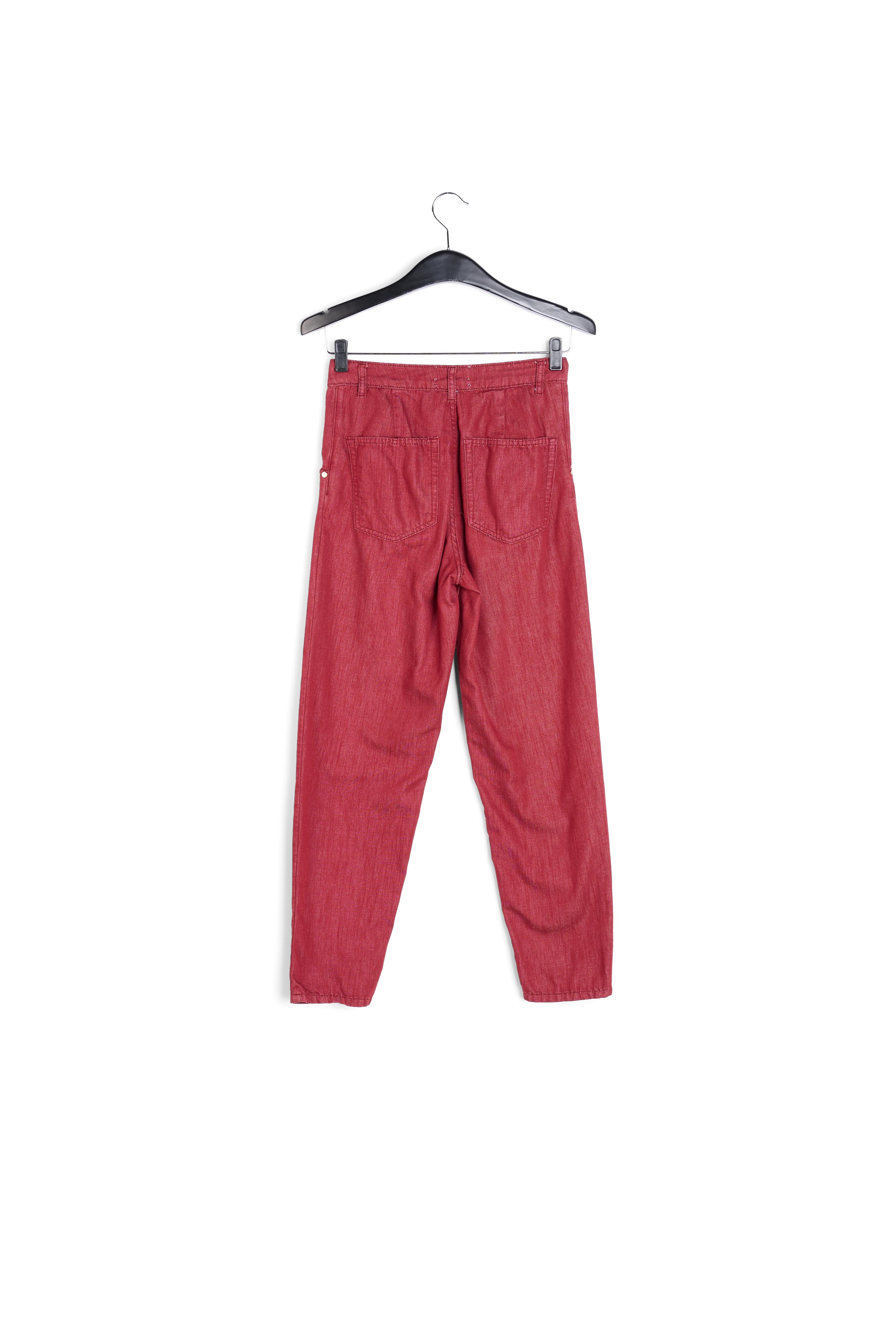 Bordeaux jeansbroek met wijde snit RE—SSENTIEL tweedehands photo 2