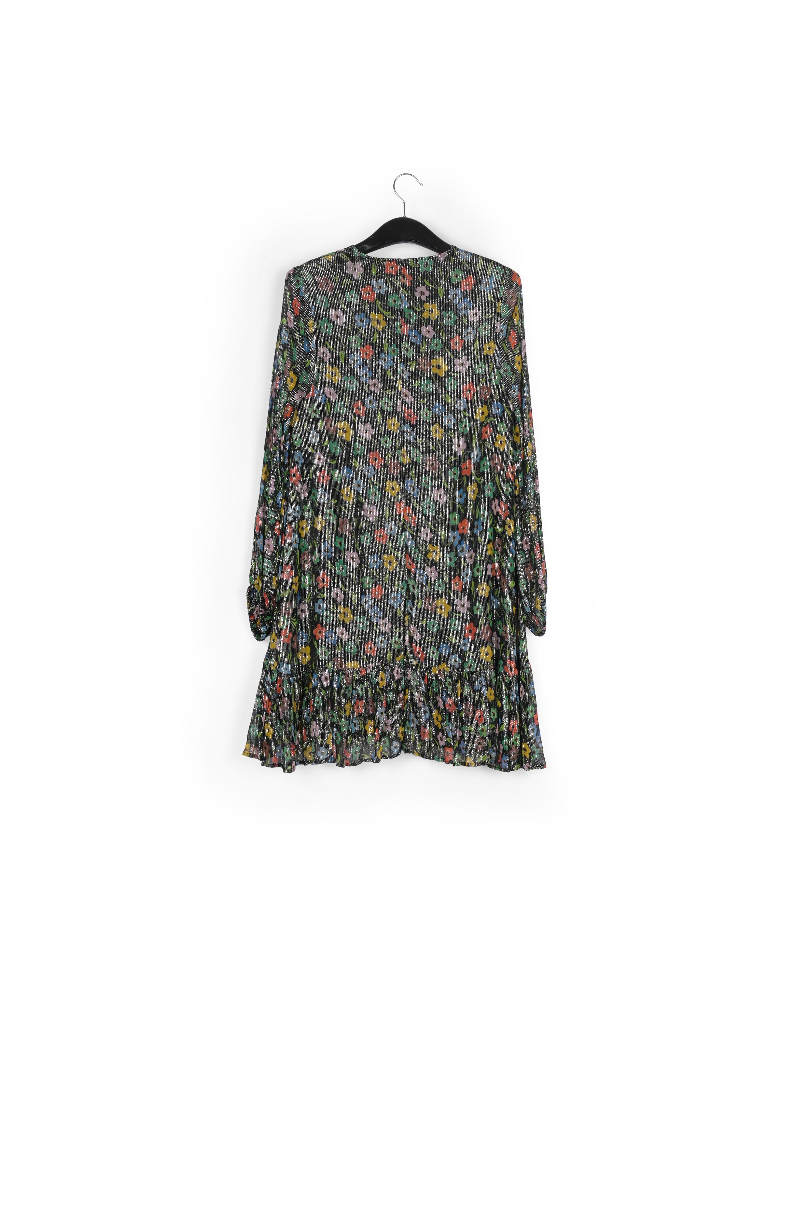 Black floral print dress with flared hem RE—SSENTIEL second-hand photo 2