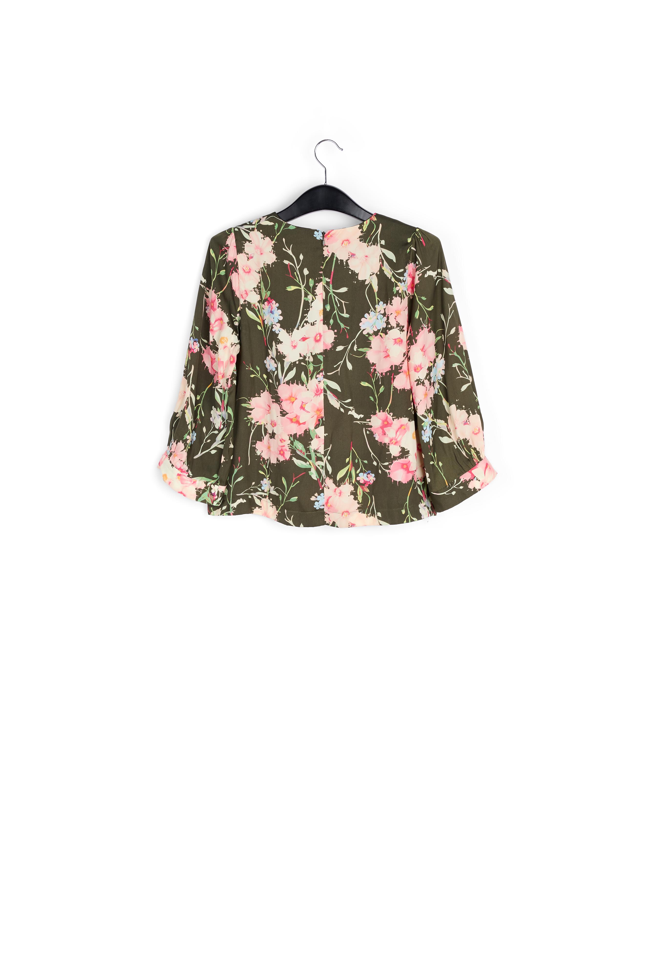Roze bloementop met pofmouwen RE—SSENTIEL tweedehands photo 2