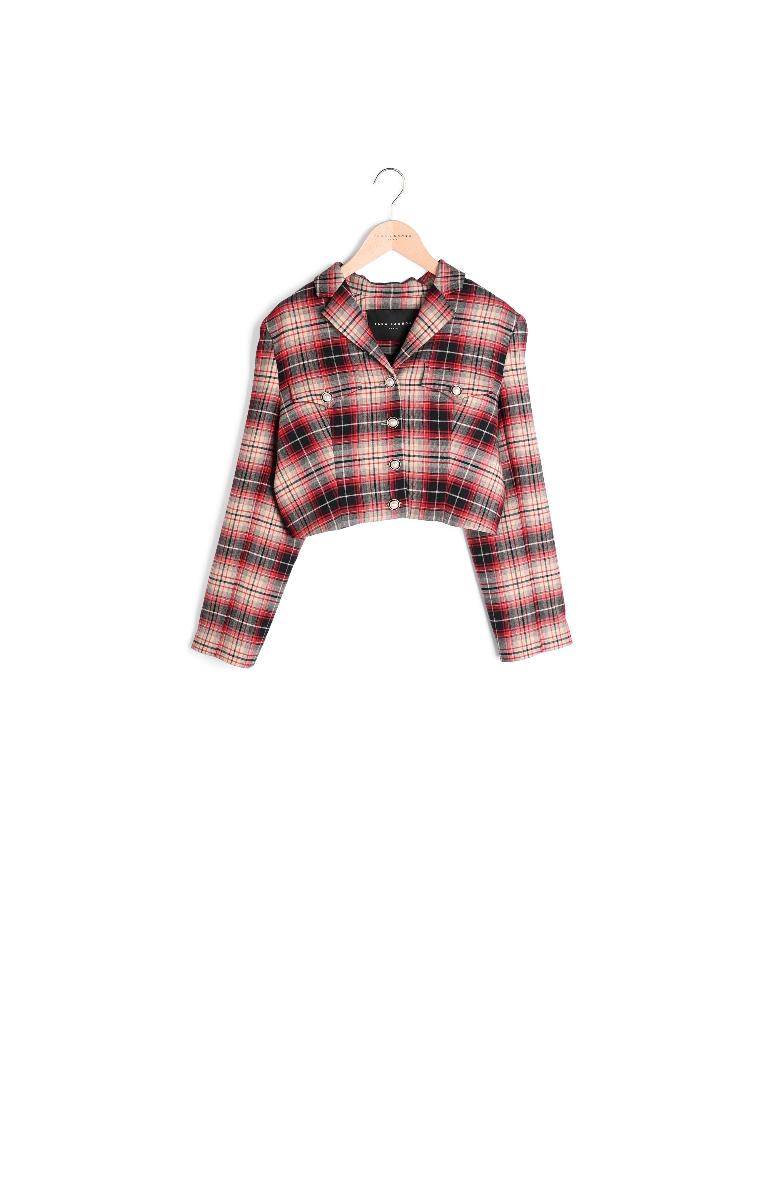 Veste Vivick rouge en tartan Tara Jarmon seconde main photo 7