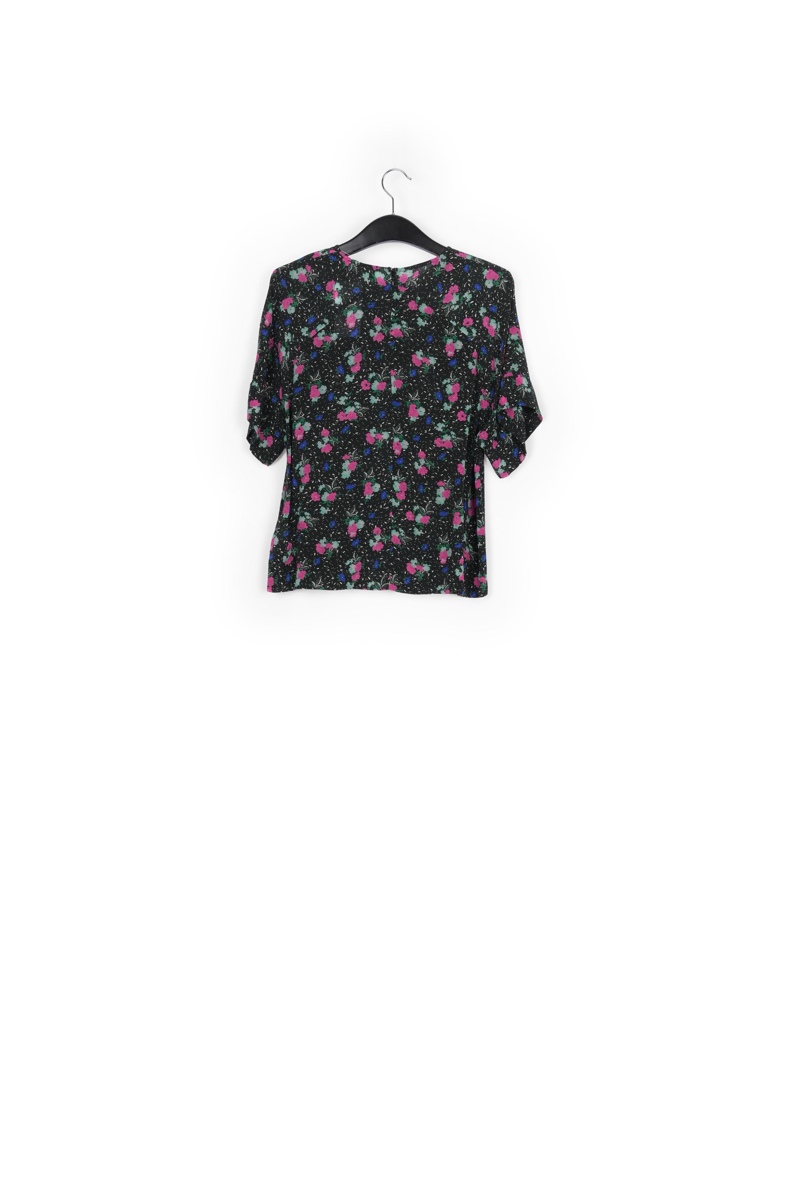 Top noir à imprimé floral RE—SSENTIEL seconde main photo 2