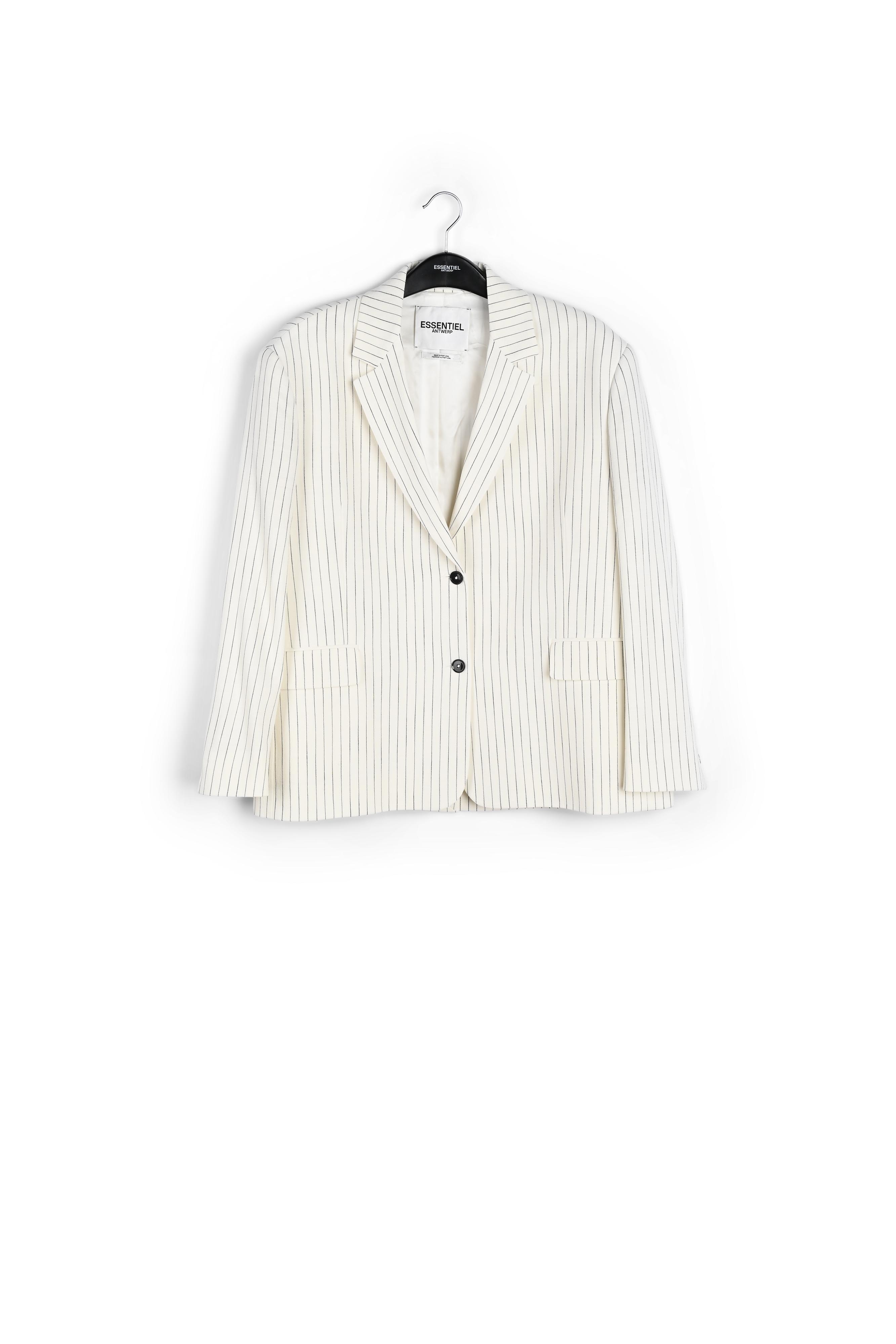 Veste oversize blanc cassé aux rayures fines RE—SSENTIEL seconde main photo 1