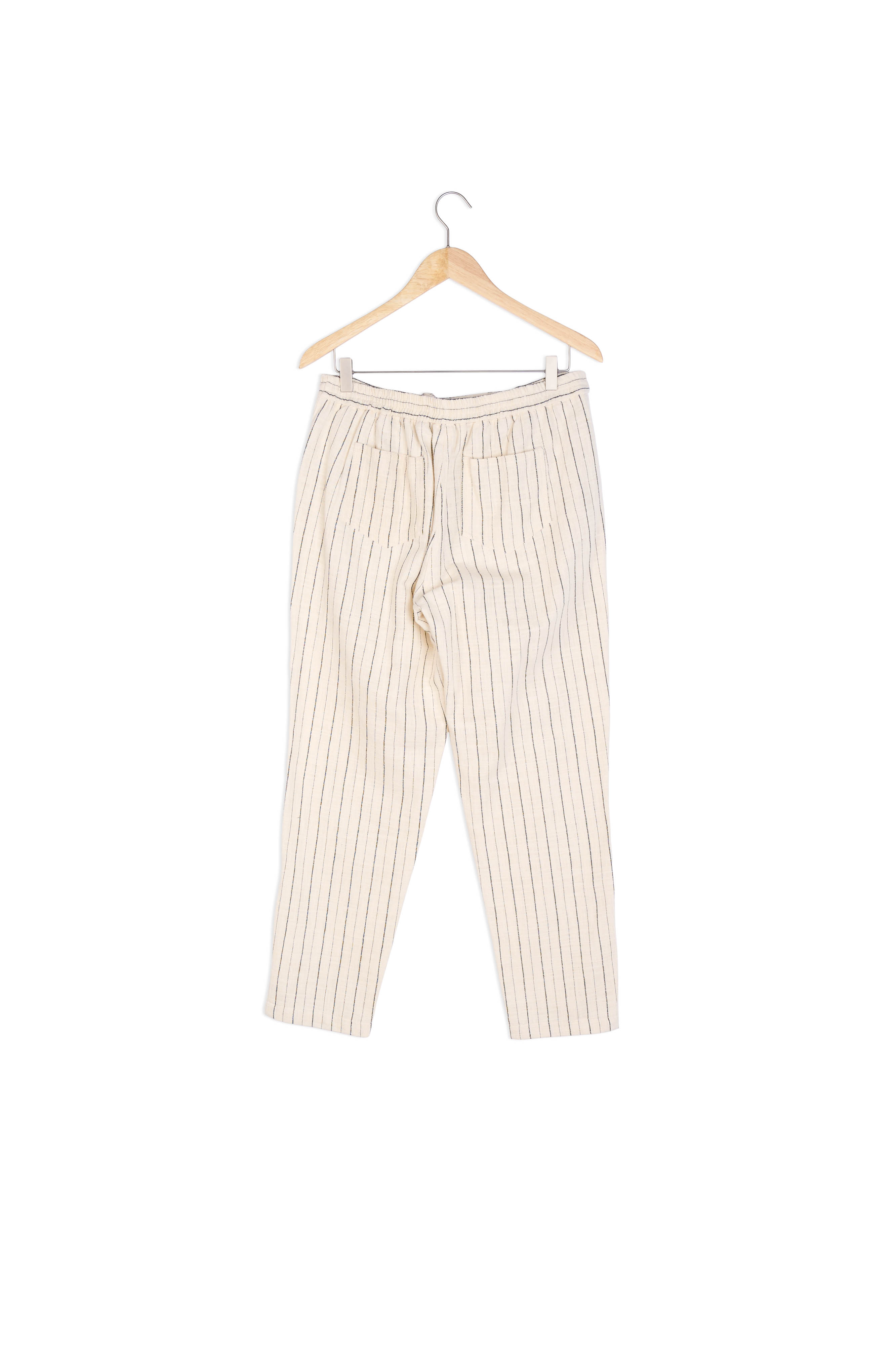 Pantalon chino en coton rayé écru Noor Maison 123 seconde main photo 4