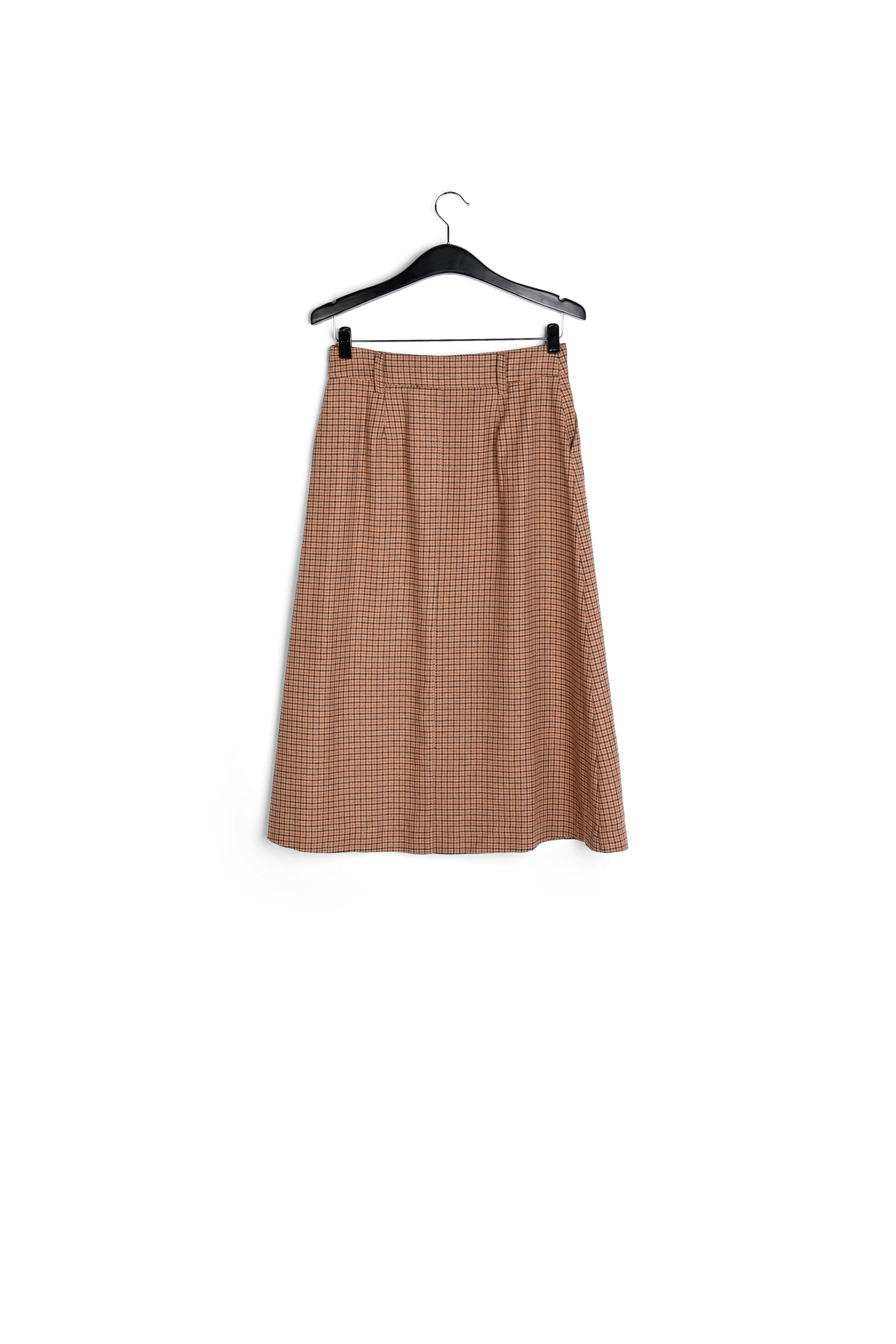 Brown check midi-length skirt RE—SSENTIEL second-hand photo 2