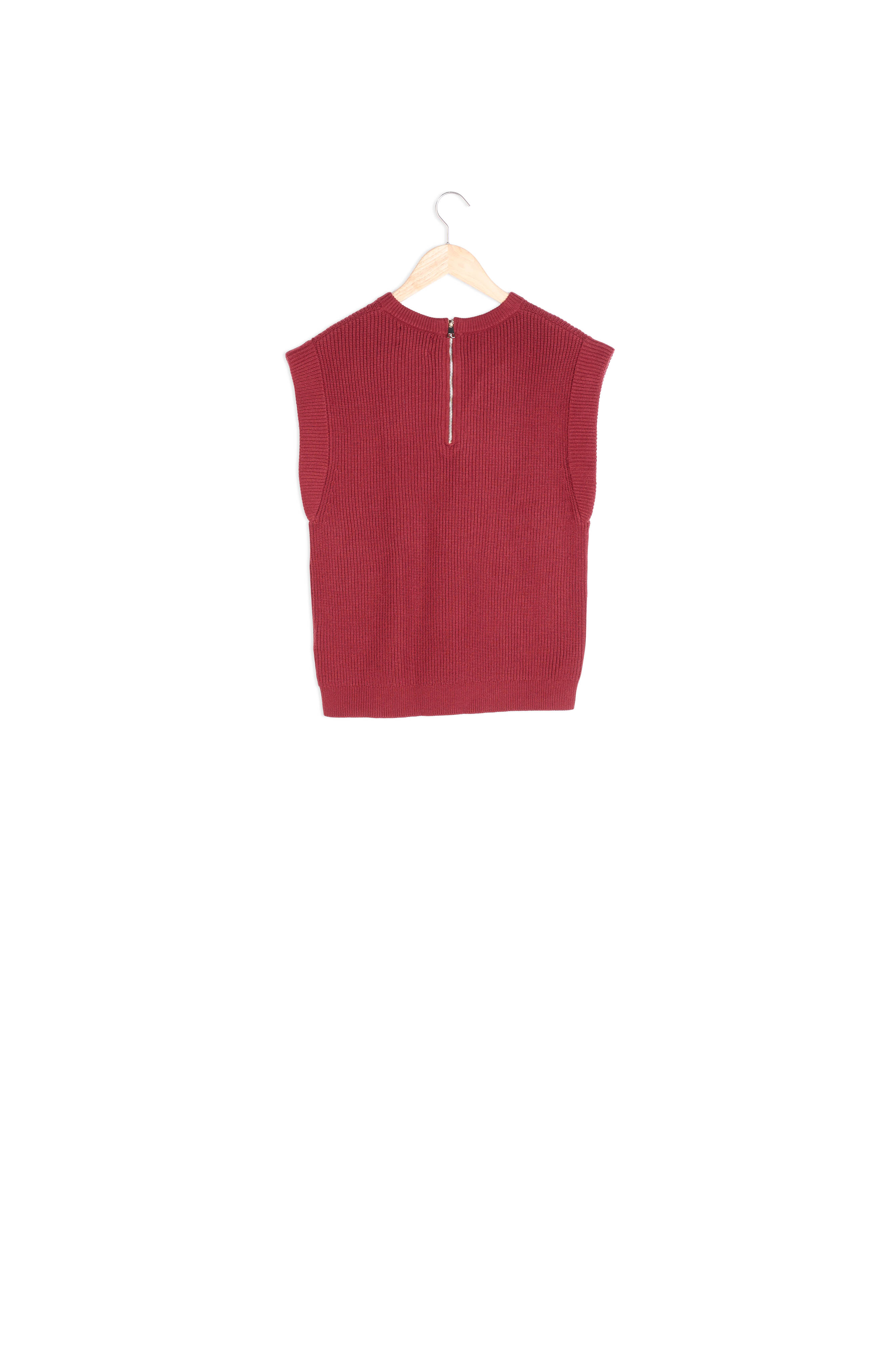 Pull sans manches en viscose EcoVero grenat Bill Maison 123 seconde main photo 2