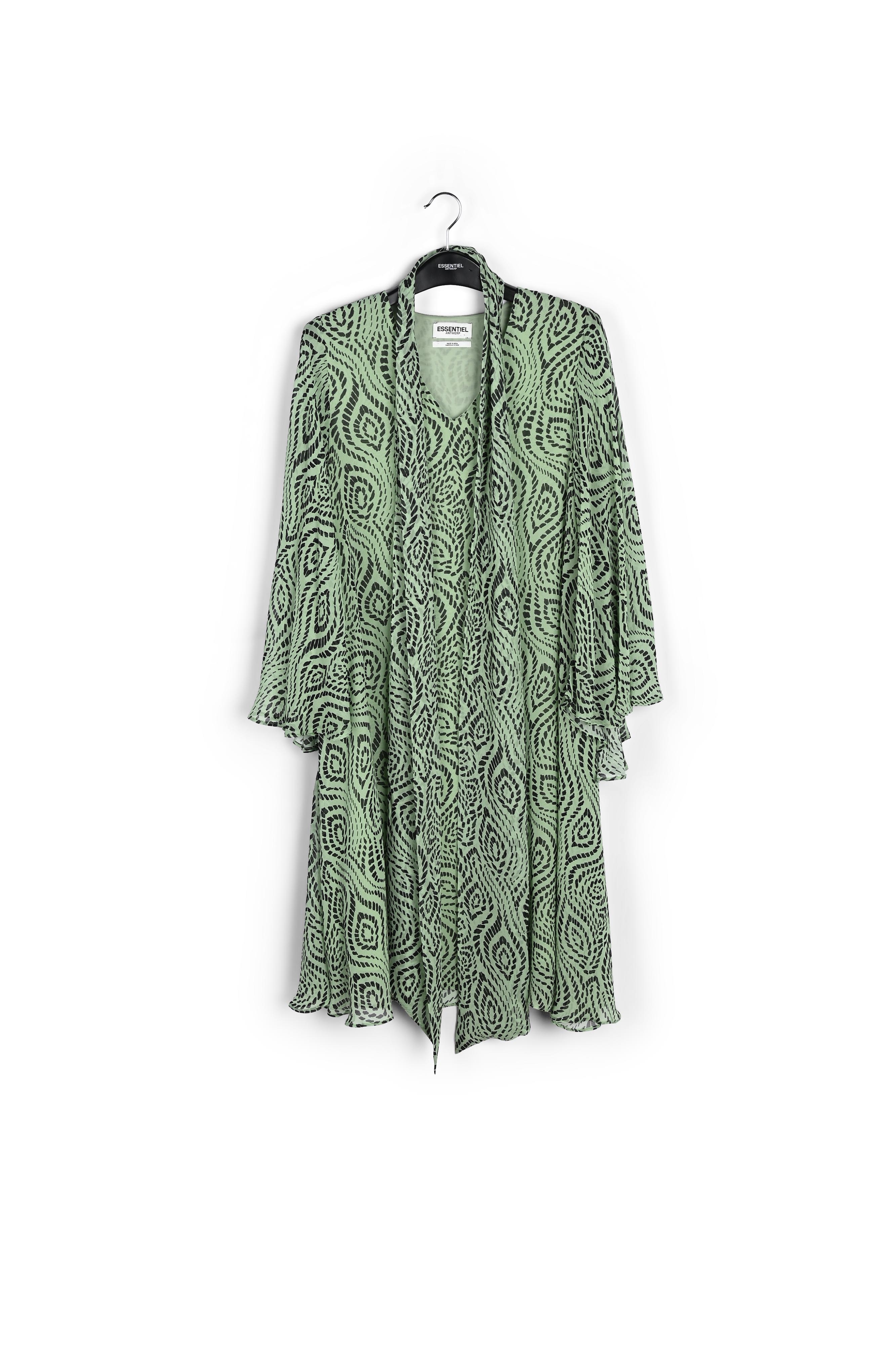 Robe midi vert mente à imprimé géométrique RE—SSENTIEL seconde main photo 1