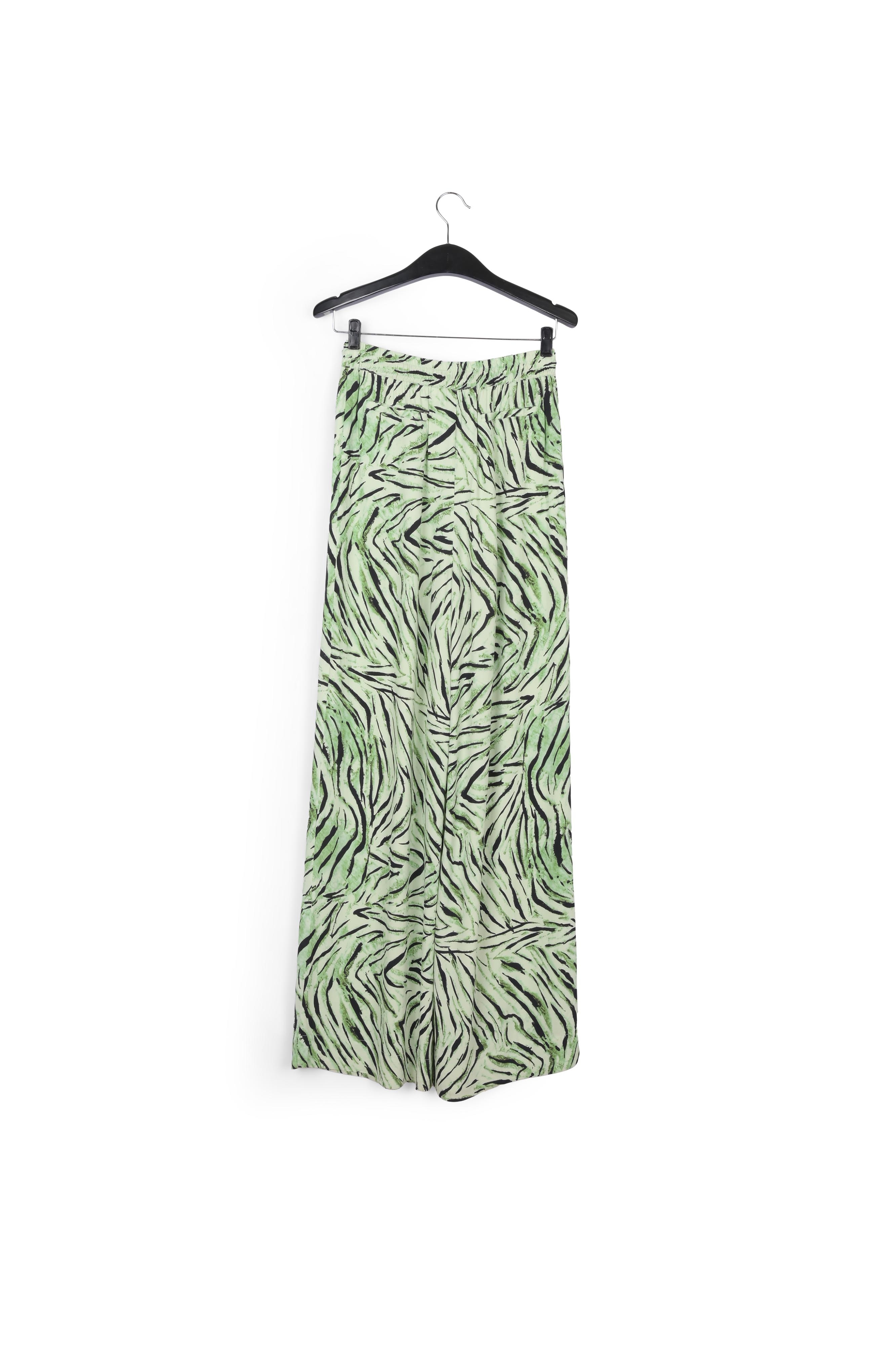 Pantalon large vert menthe avec imprimé tigre RE—SSENTIEL seconde main photo 2