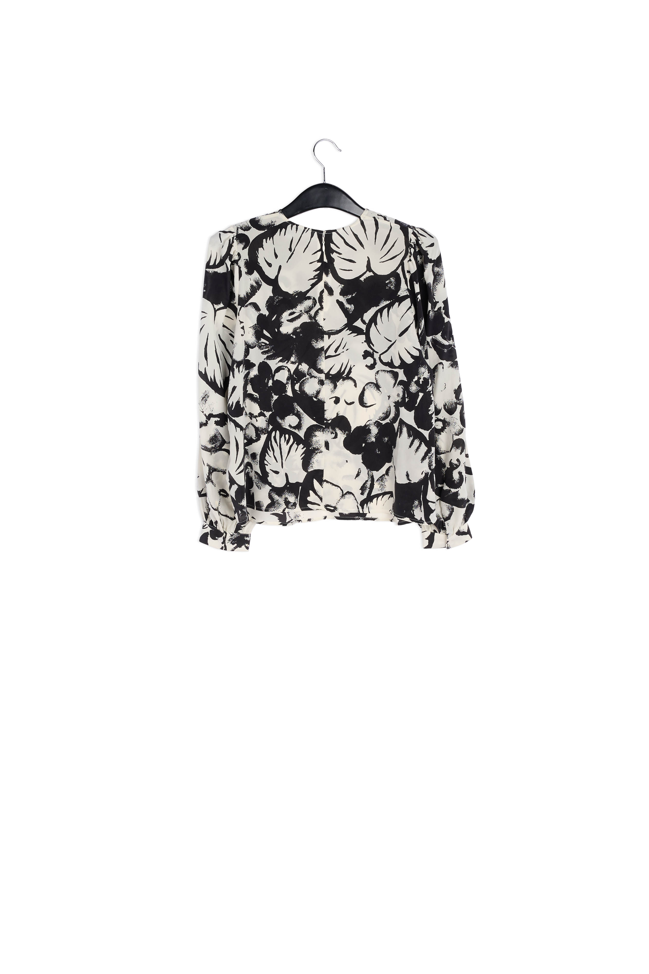 Off-white botanical-print silk blouse RE—SSENTIEL second-hand photo 2