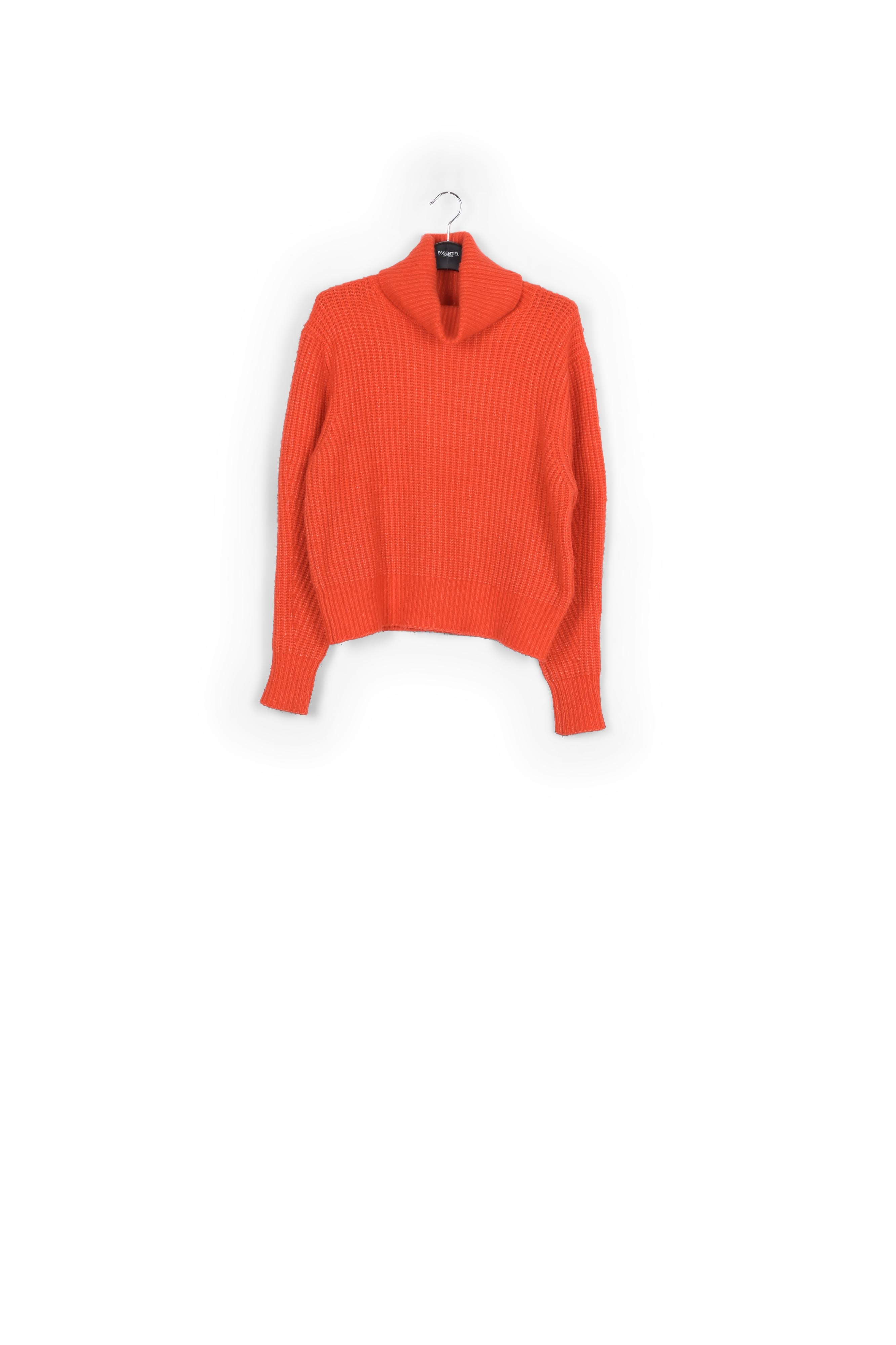 Pull orange à col roulé en maille côtelée RE—SSENTIEL seconde main photo 1