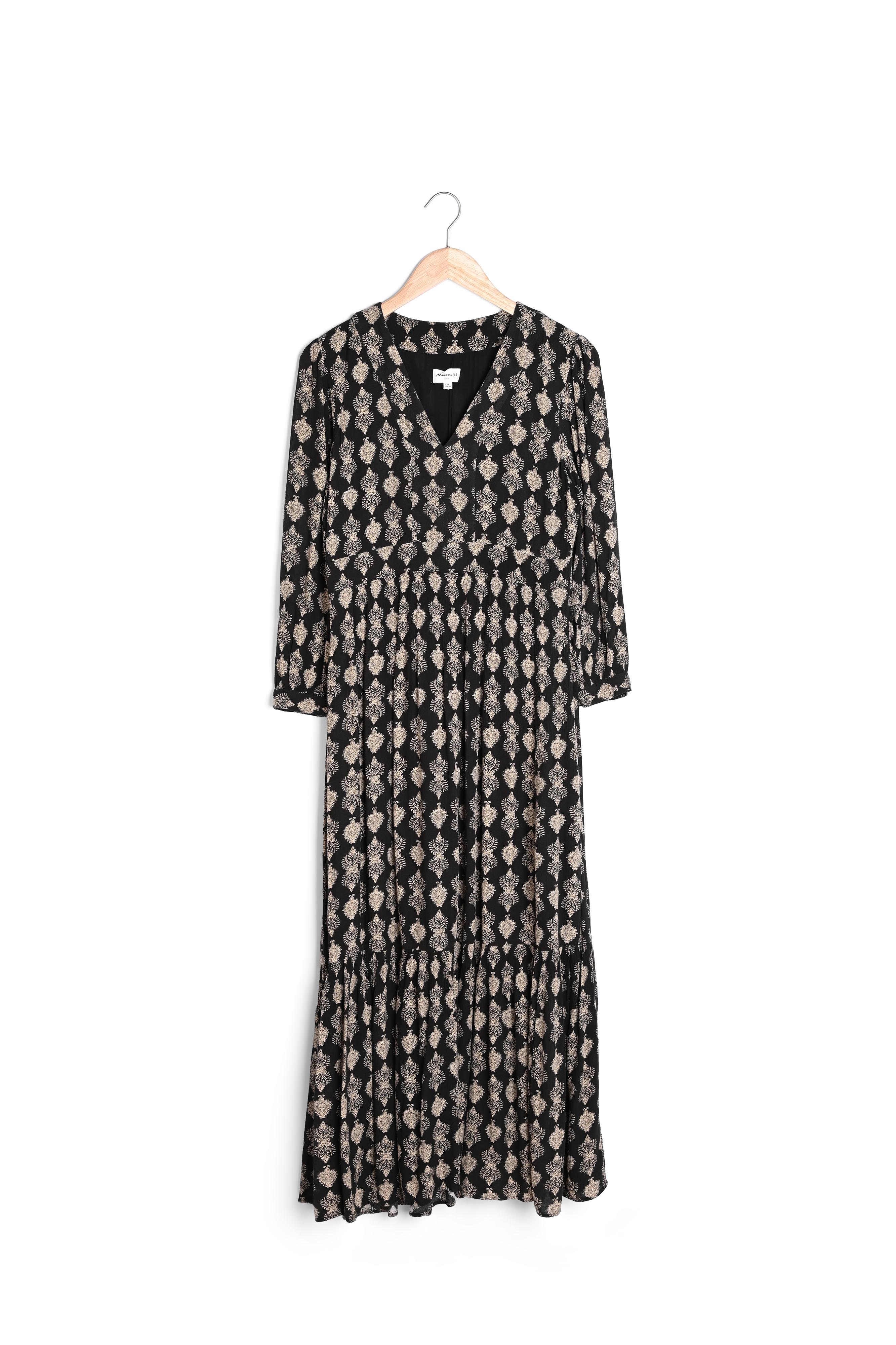 Robe longue fluide imprimée noire et blanche Ludine Maison 123 seconde main photo 1