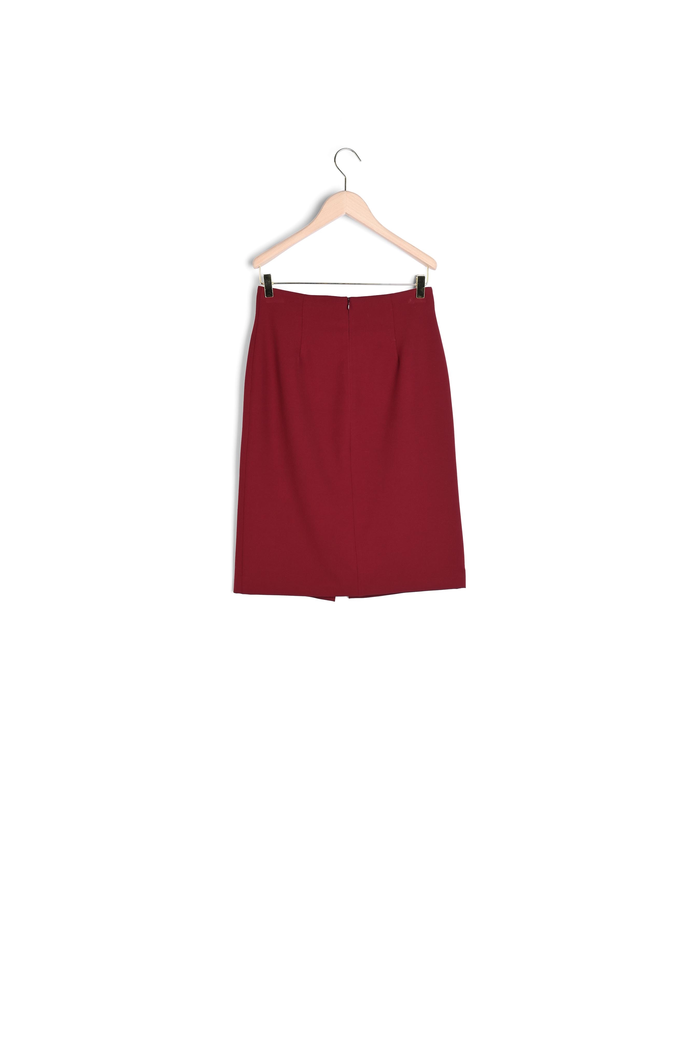 Jupe Johanne bordeaux mi-longue en toile gabardine Tara Jarmon seconde main photo 2