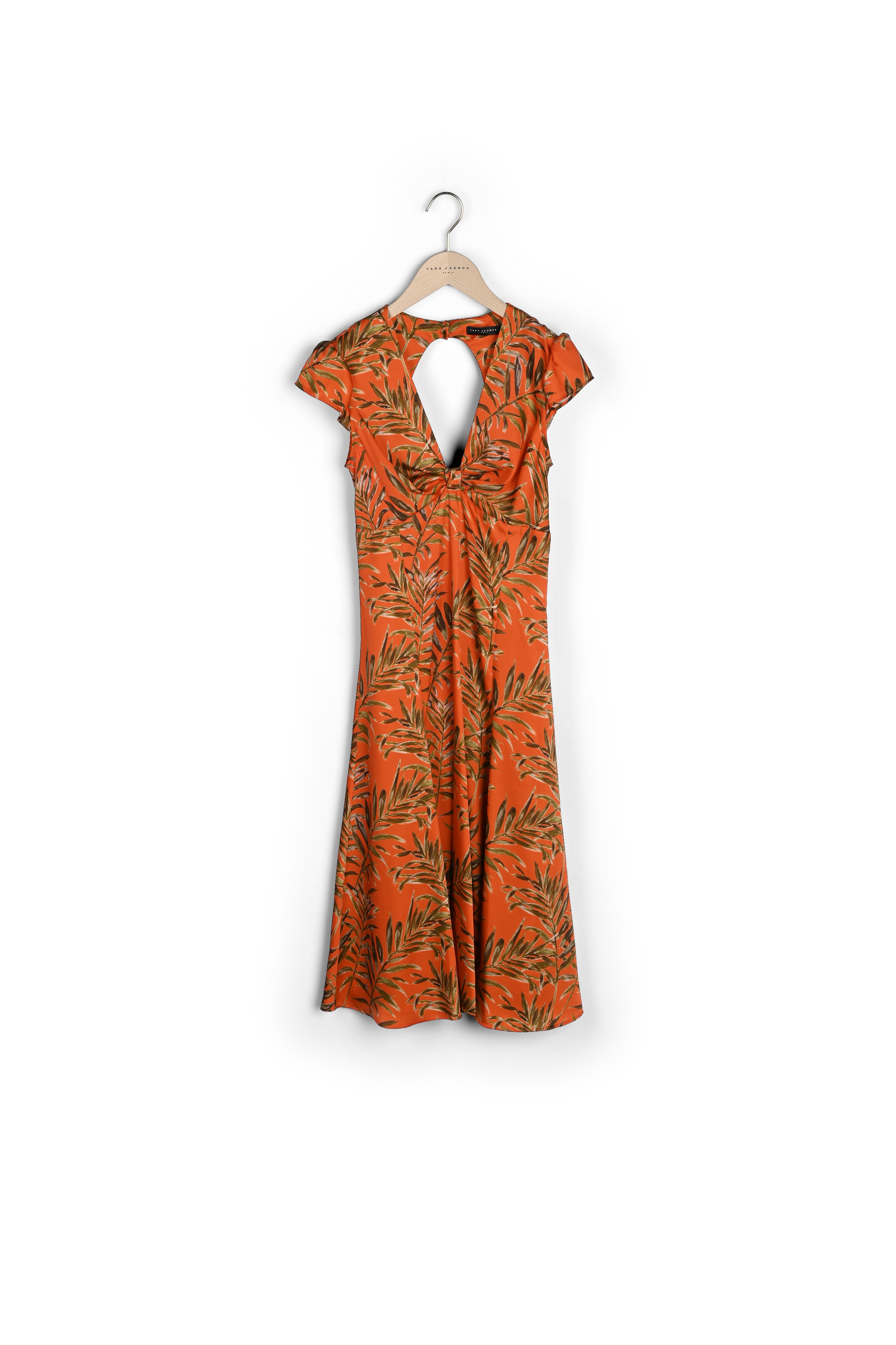 Photo produit Robe Rouelle orange imprimé palmes numéro 0
