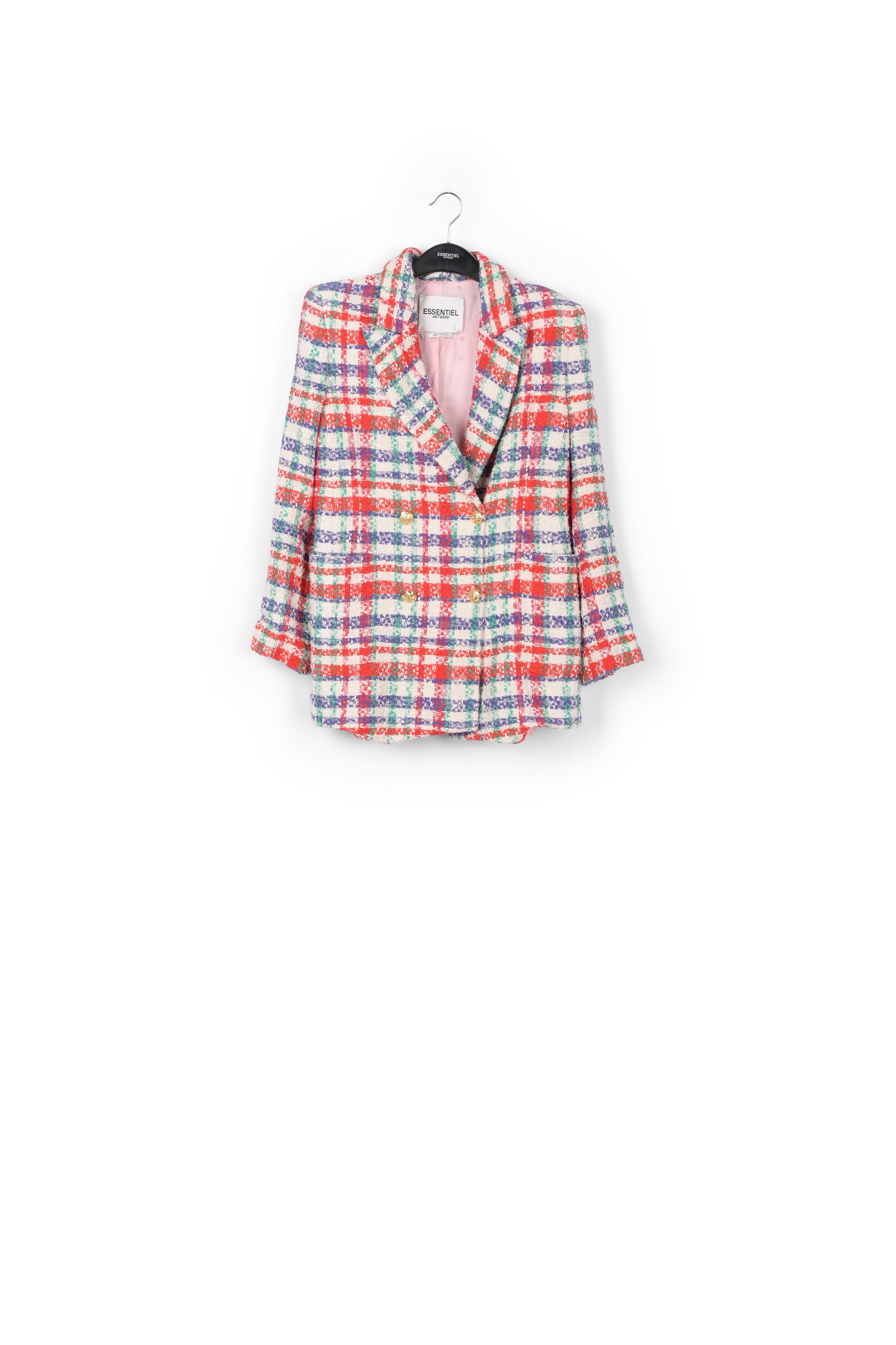 Geklede katoenen blazer met ruitjes RE—SSENTIEL tweedehands photo 1