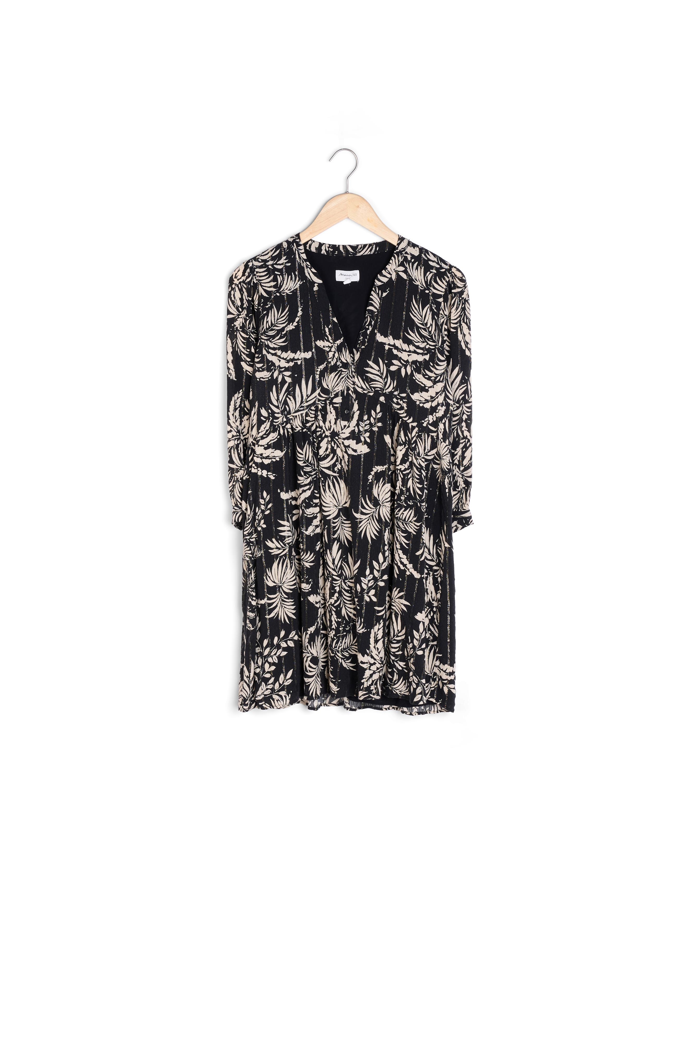 Robe courte imprimée noire Calypso Maison 123 seconde main photo 3