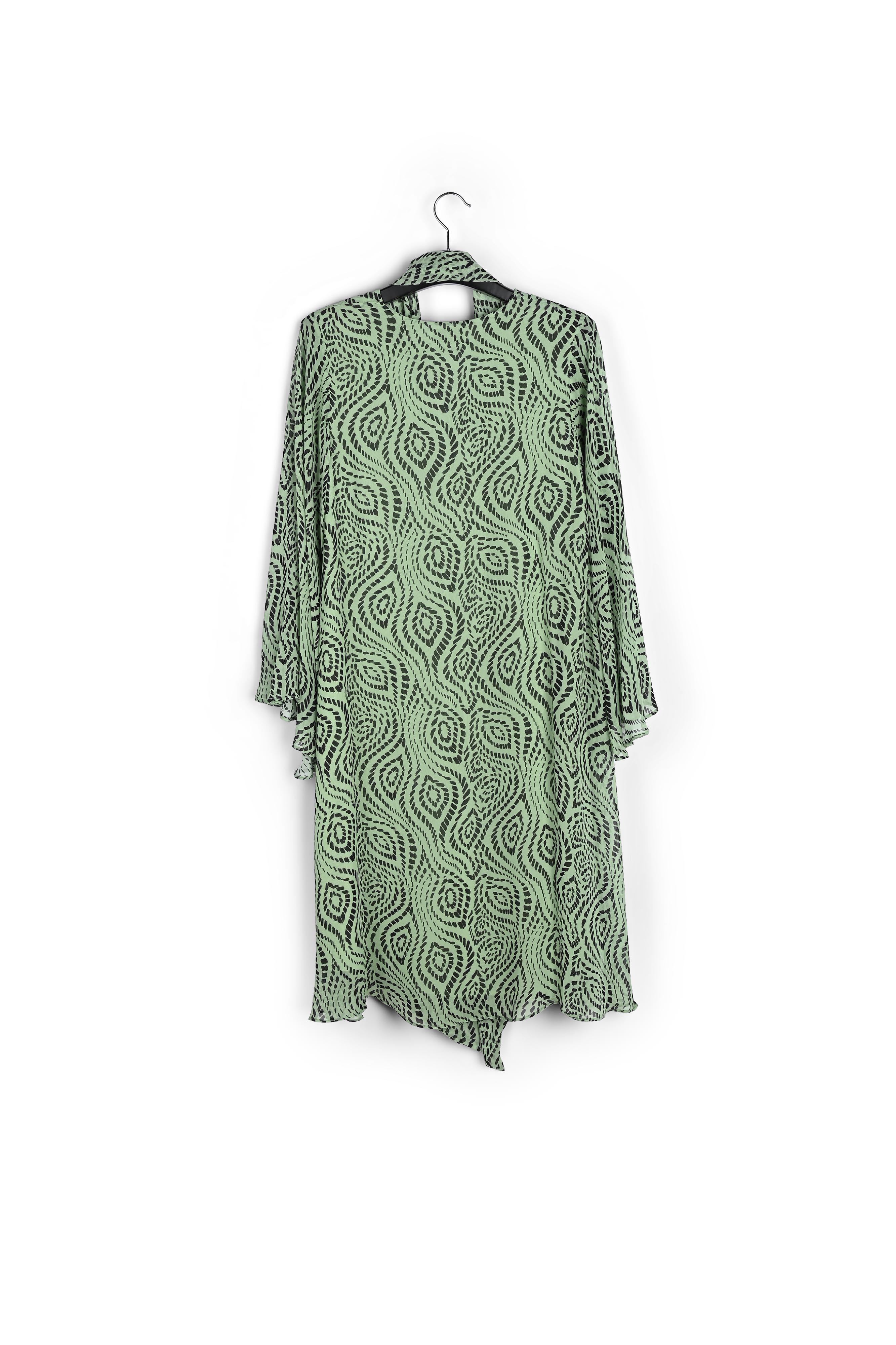 Robe midi vert mente à imprimé géométrique RE—SSENTIEL seconde main photo 2
