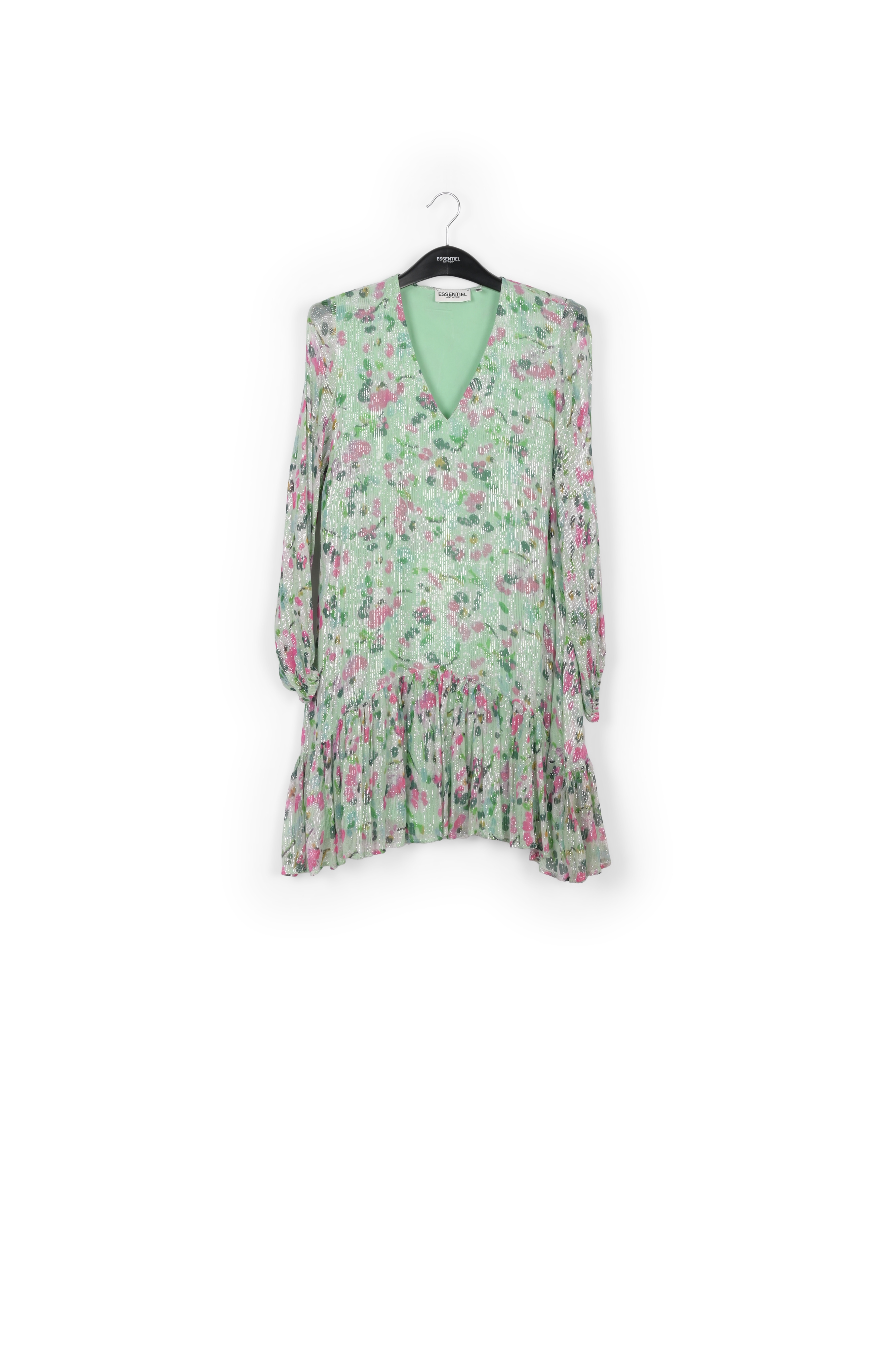 Mint green floral-print a-line dress RE—SSENTIEL second-hand photo 1