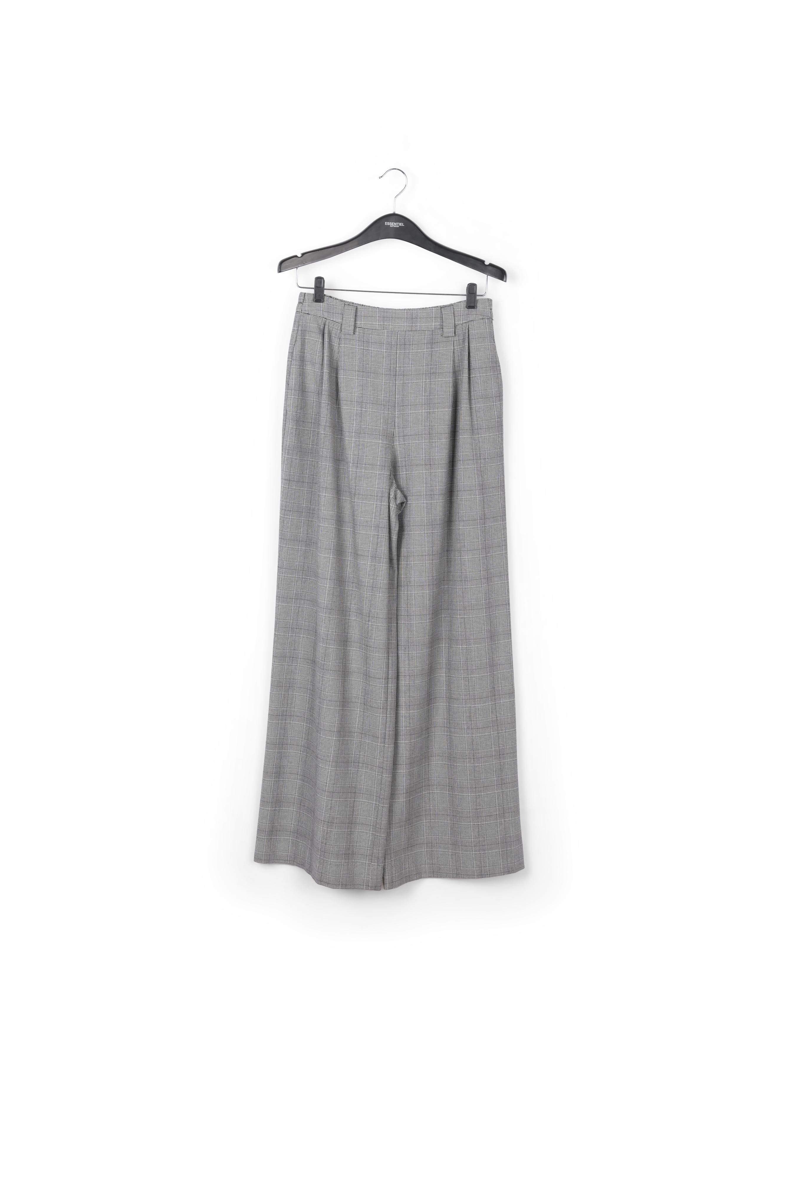 Grey wide-leg pants with check motif RE—SSENTIEL second-hand photo 1