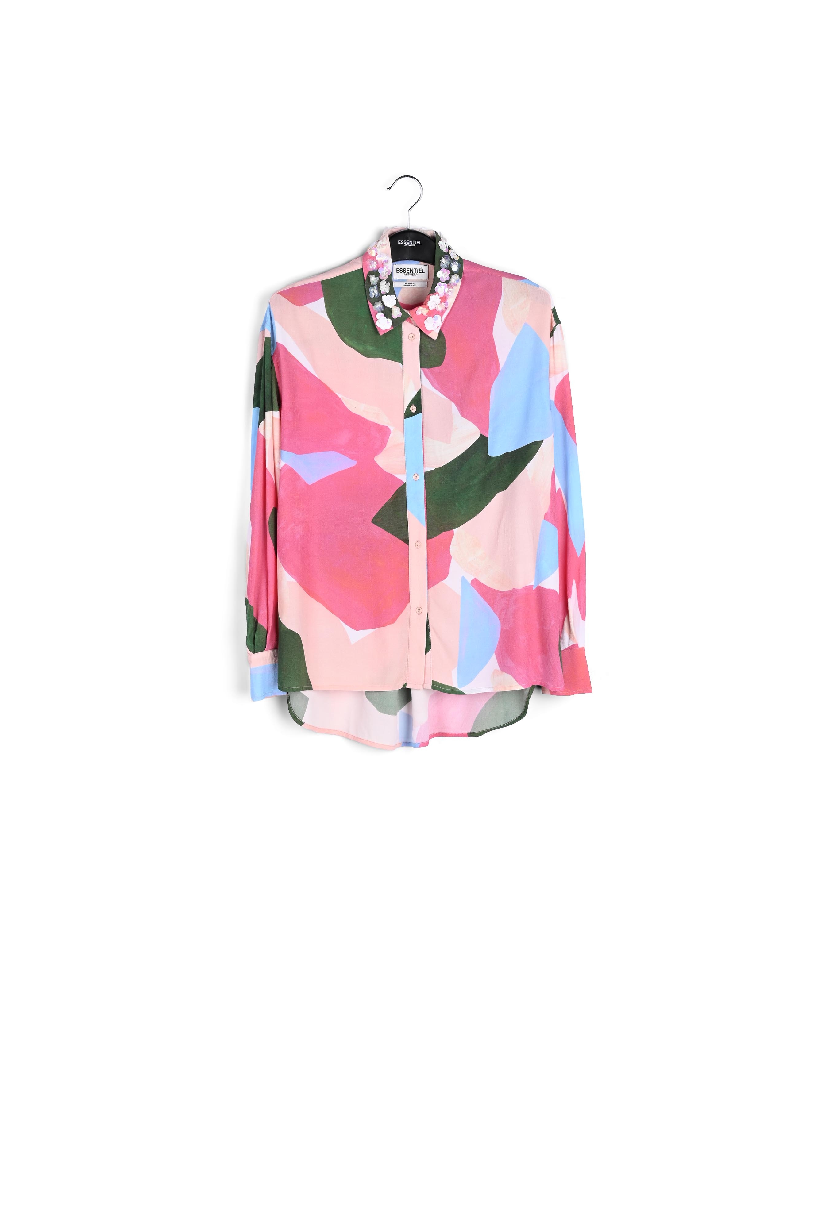 Product photo Multicolor shirt with sequin-embroidered collar number 0