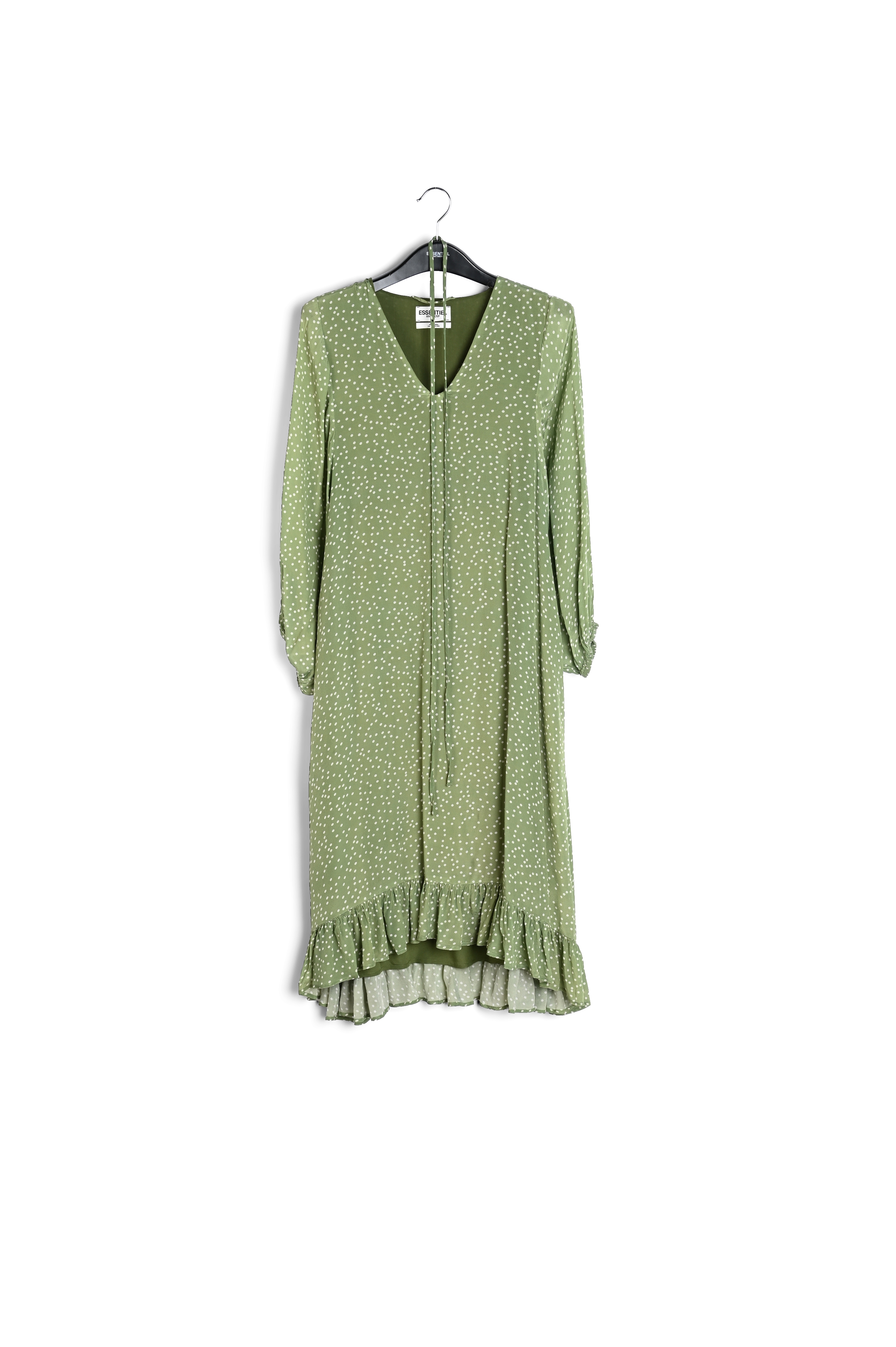 Robe midi verte à pois RE—SSENTIEL seconde main photo 1