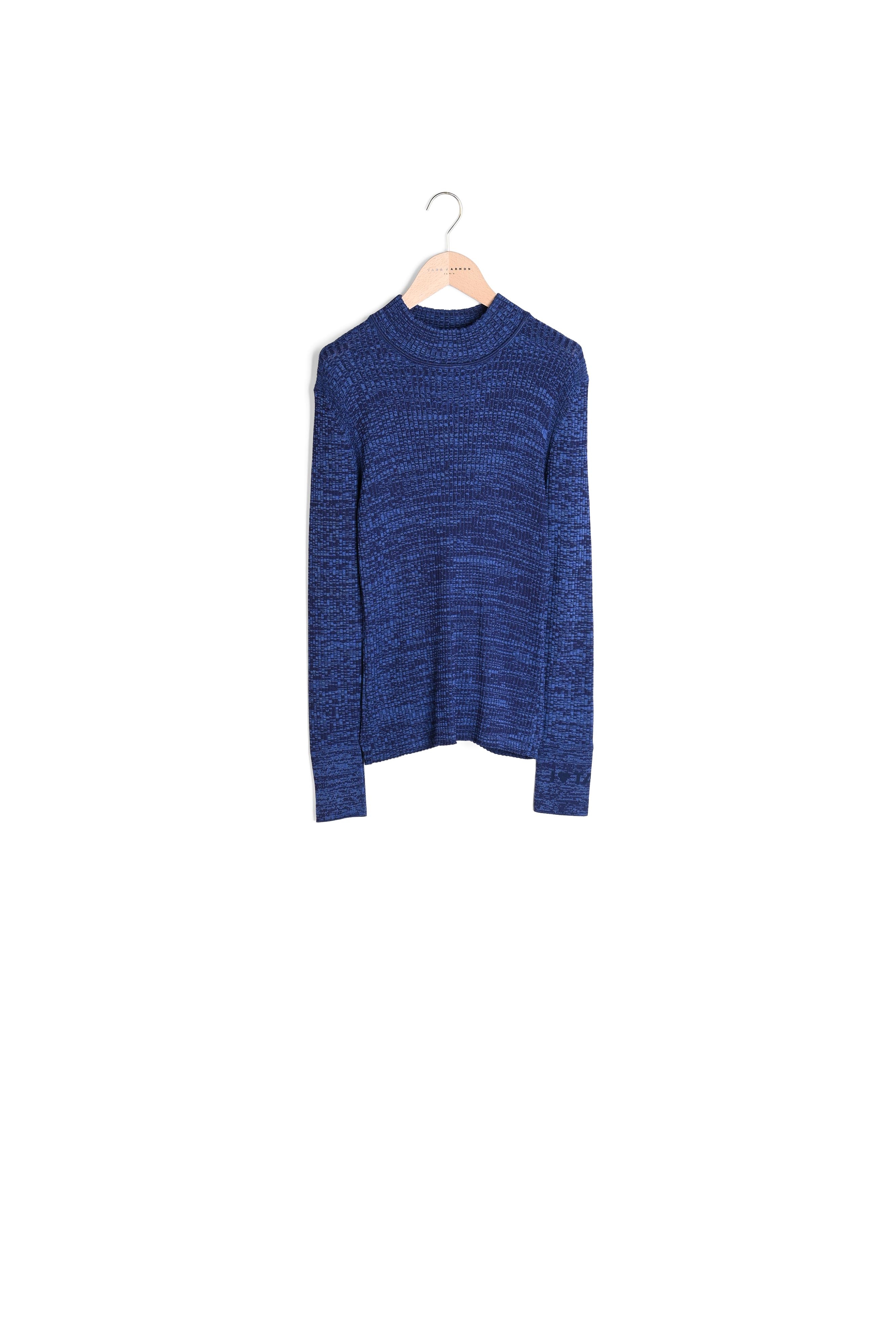 Pull Prudie bleu chiné côtelé Tara Jarmon seconde main photo 7