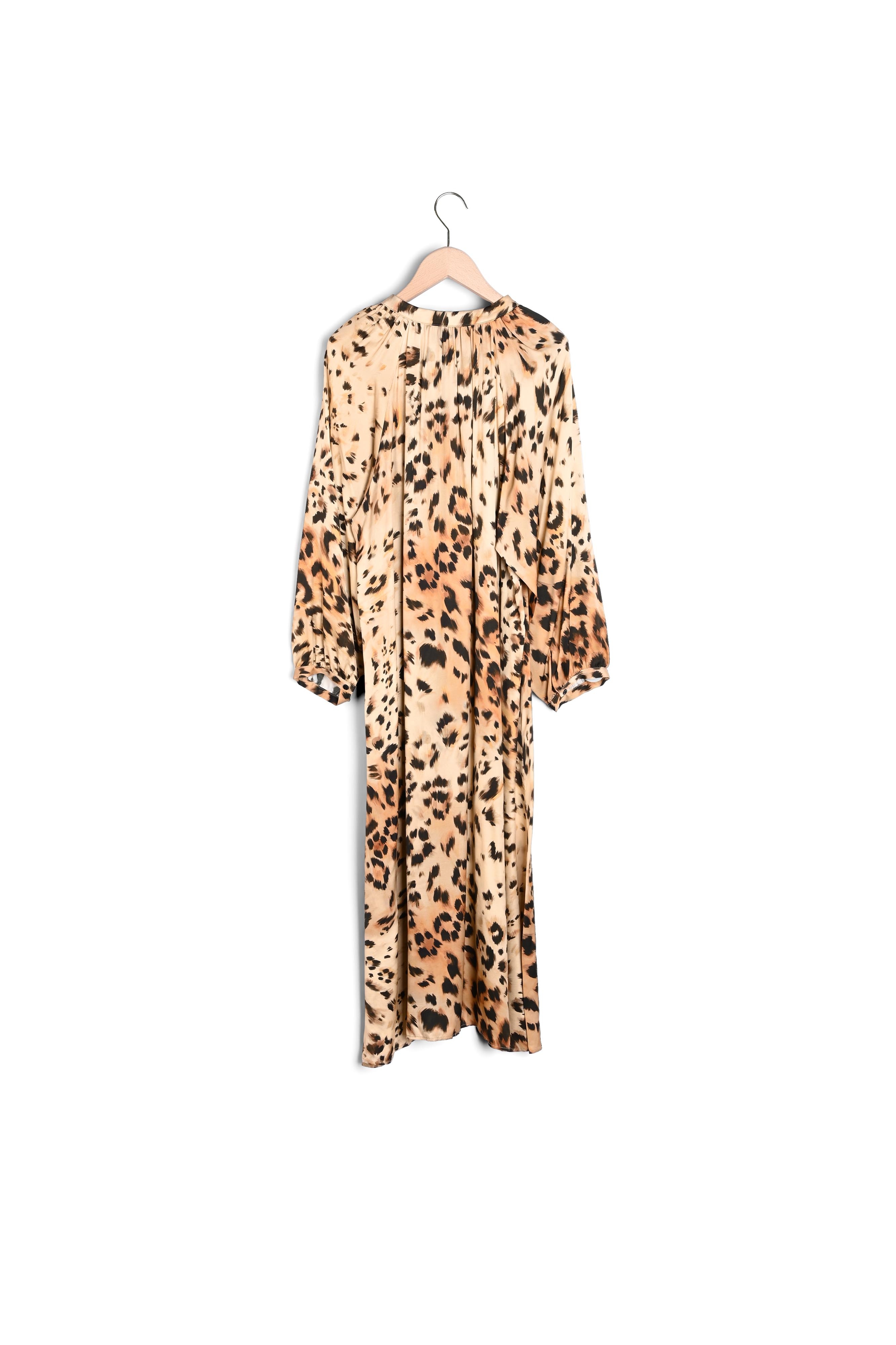 Robe midi Rauri imprimé léopard sur satin viscose Tara Jarmon seconde main photo 3