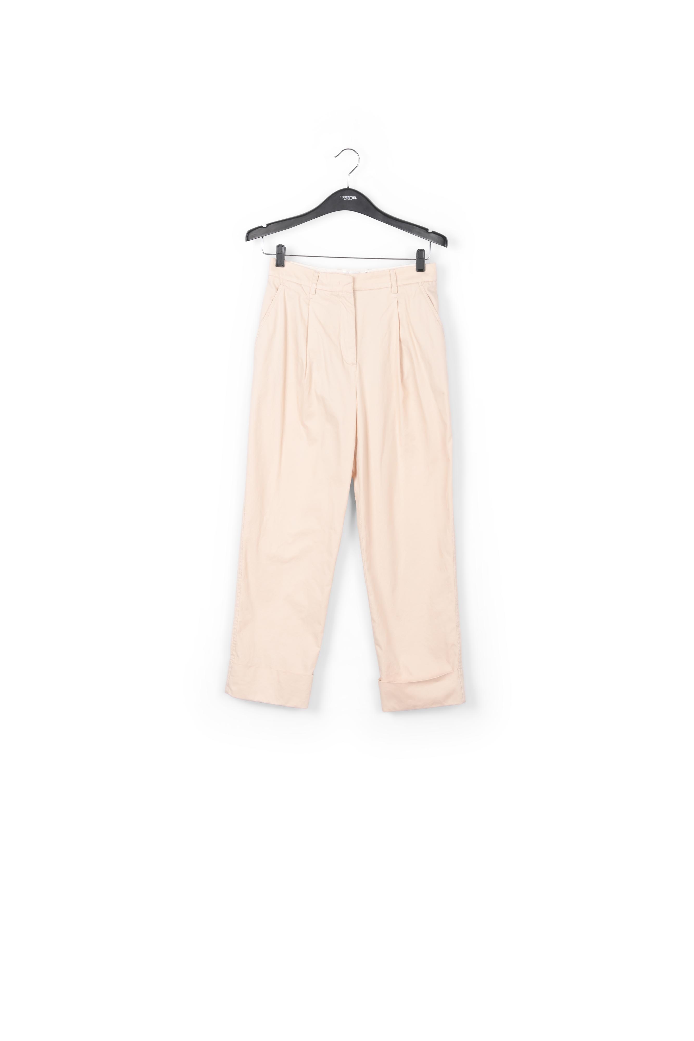 Beige cotton-blend straight-leg pants RE—SSENTIEL second-hand photo 1