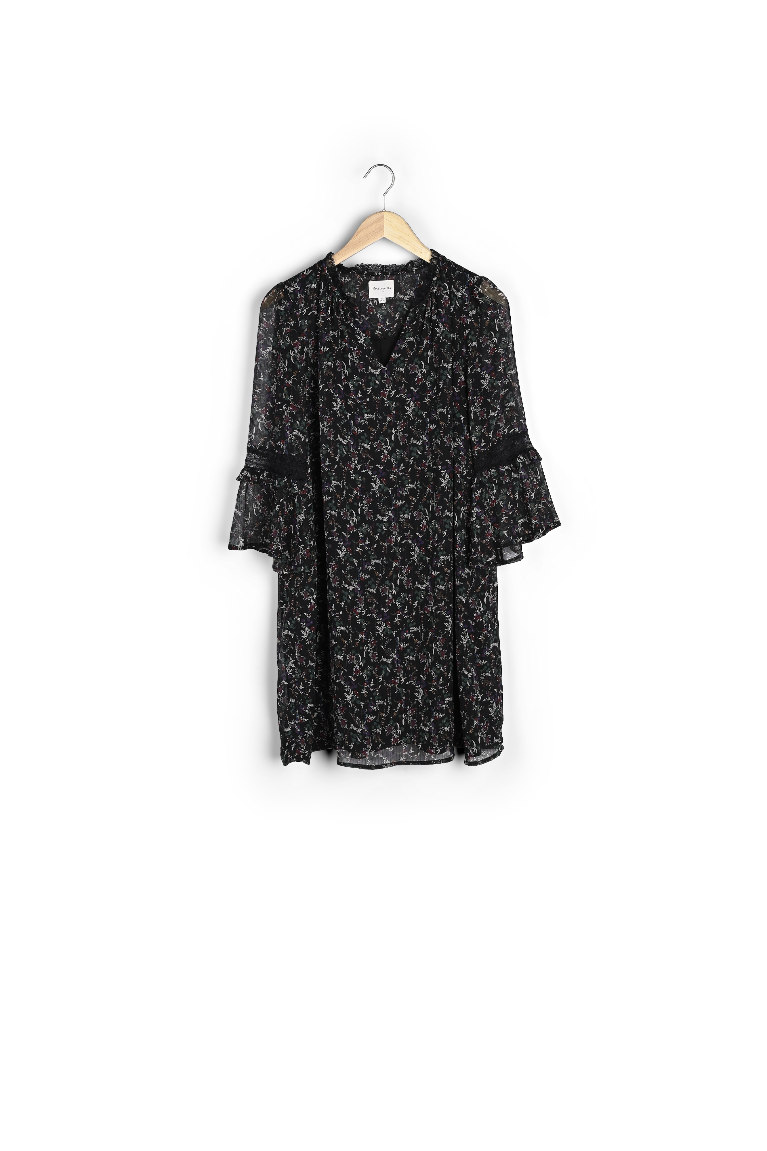 Robe noire imprimé fleuri Inka Maison 123 seconde main photo 1