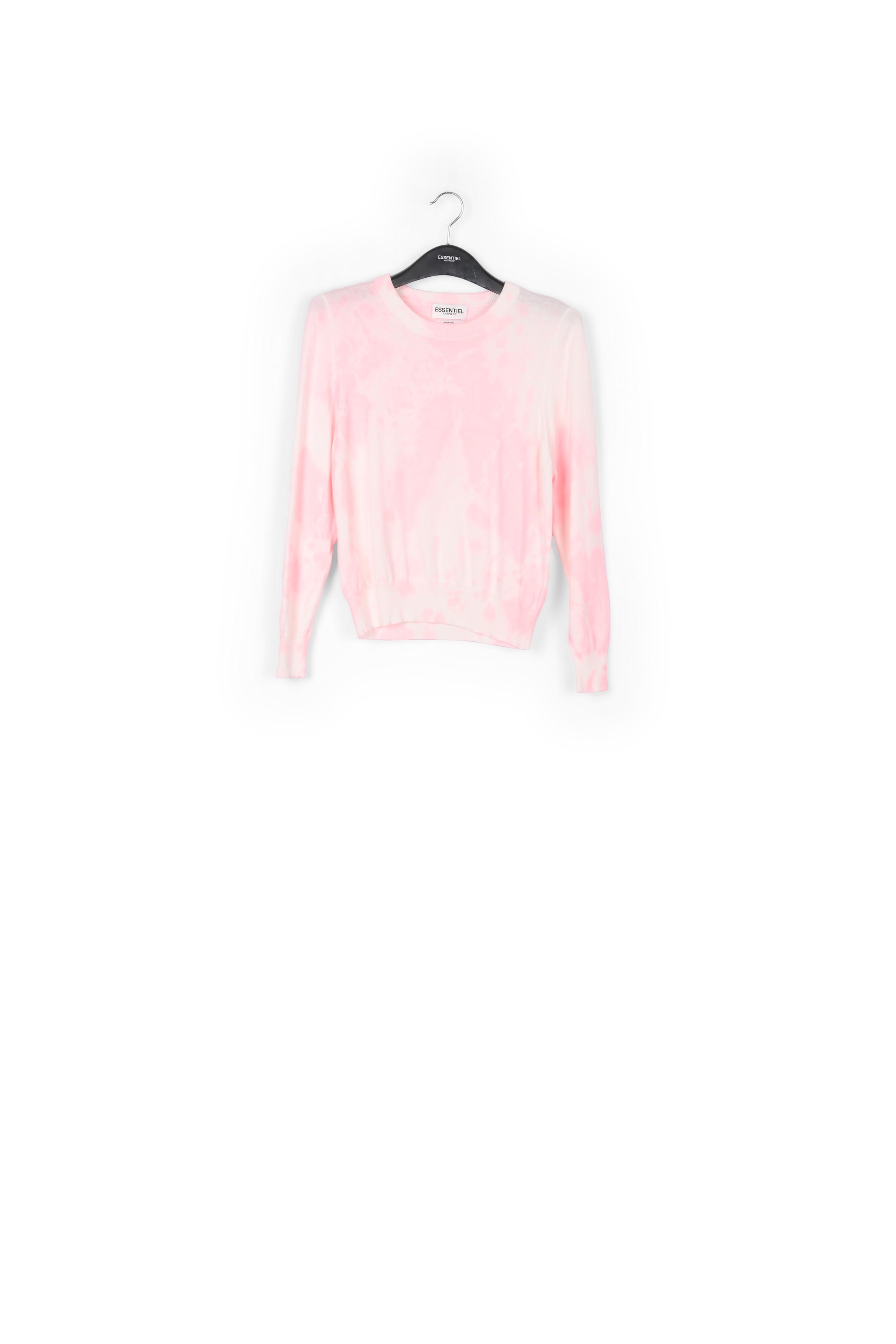 Light pink and off-white tie-dyed organic cotton-blend sweater RE—SSENTIEL second-hand photo 1