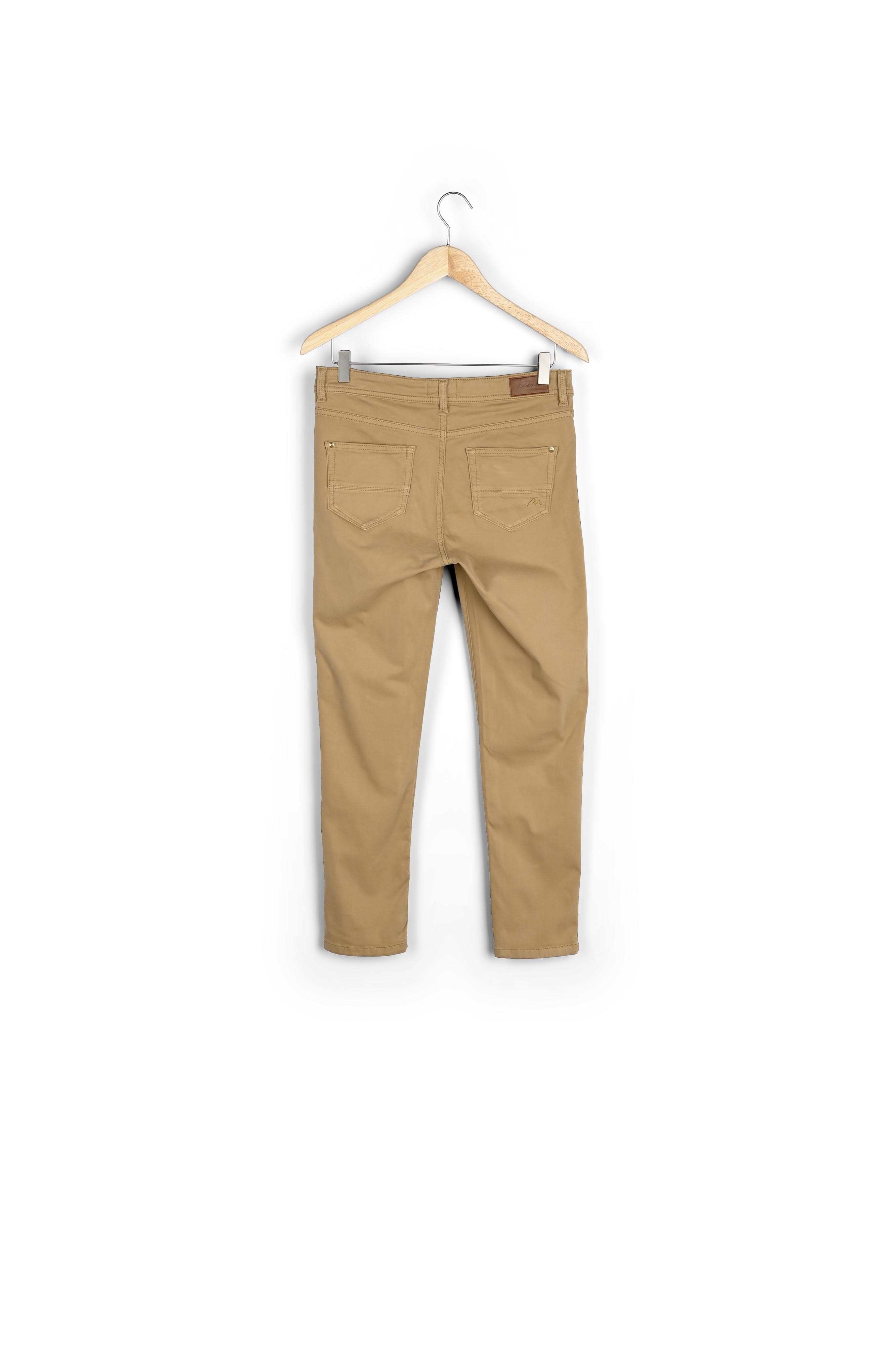 L'iconique slim jean satin de coton camel Sultan Maison 123 seconde main photo 3