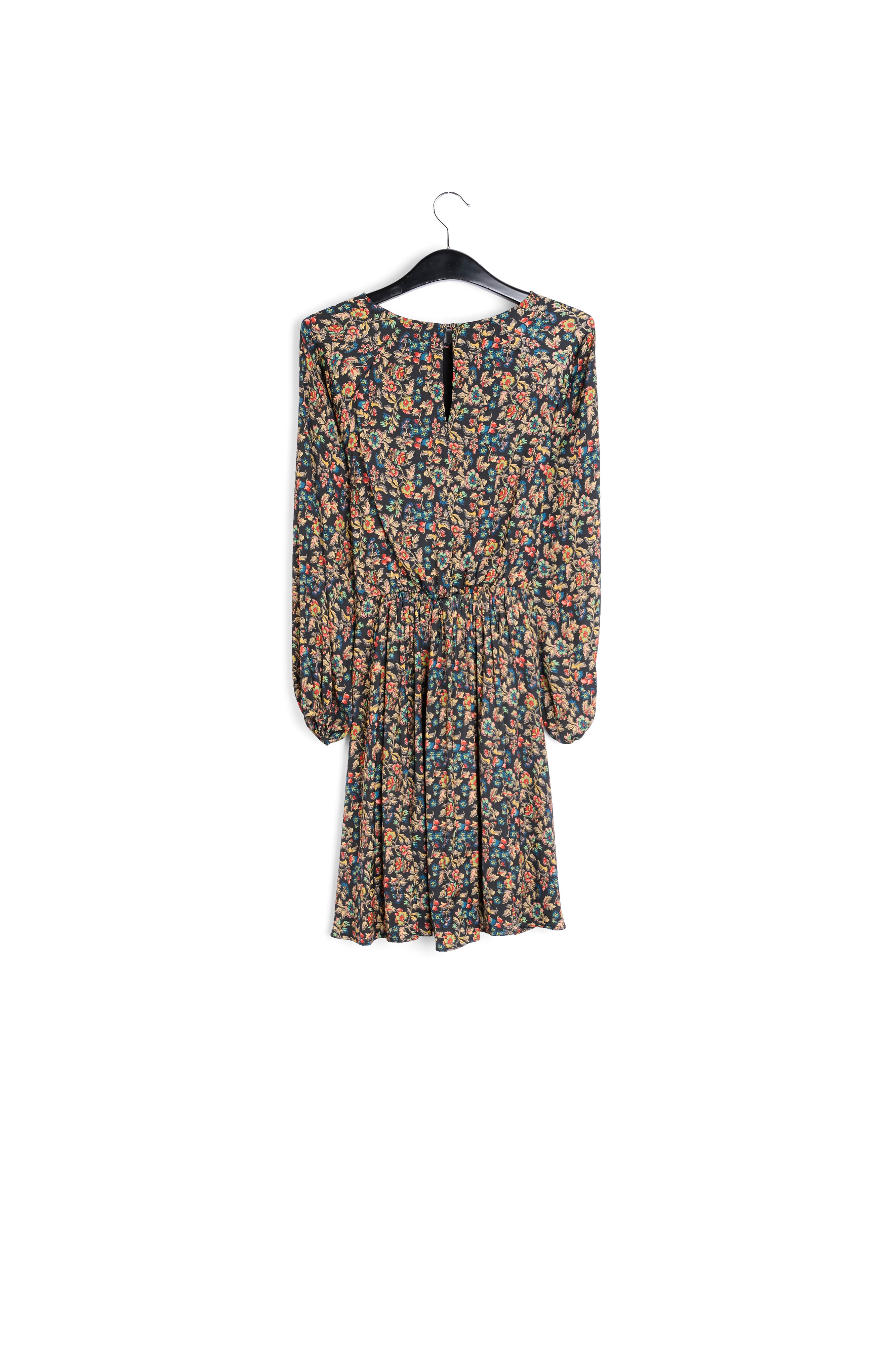 Mini robe florale marron à  manches longues RE—SSENTIEL seconde main photo 2