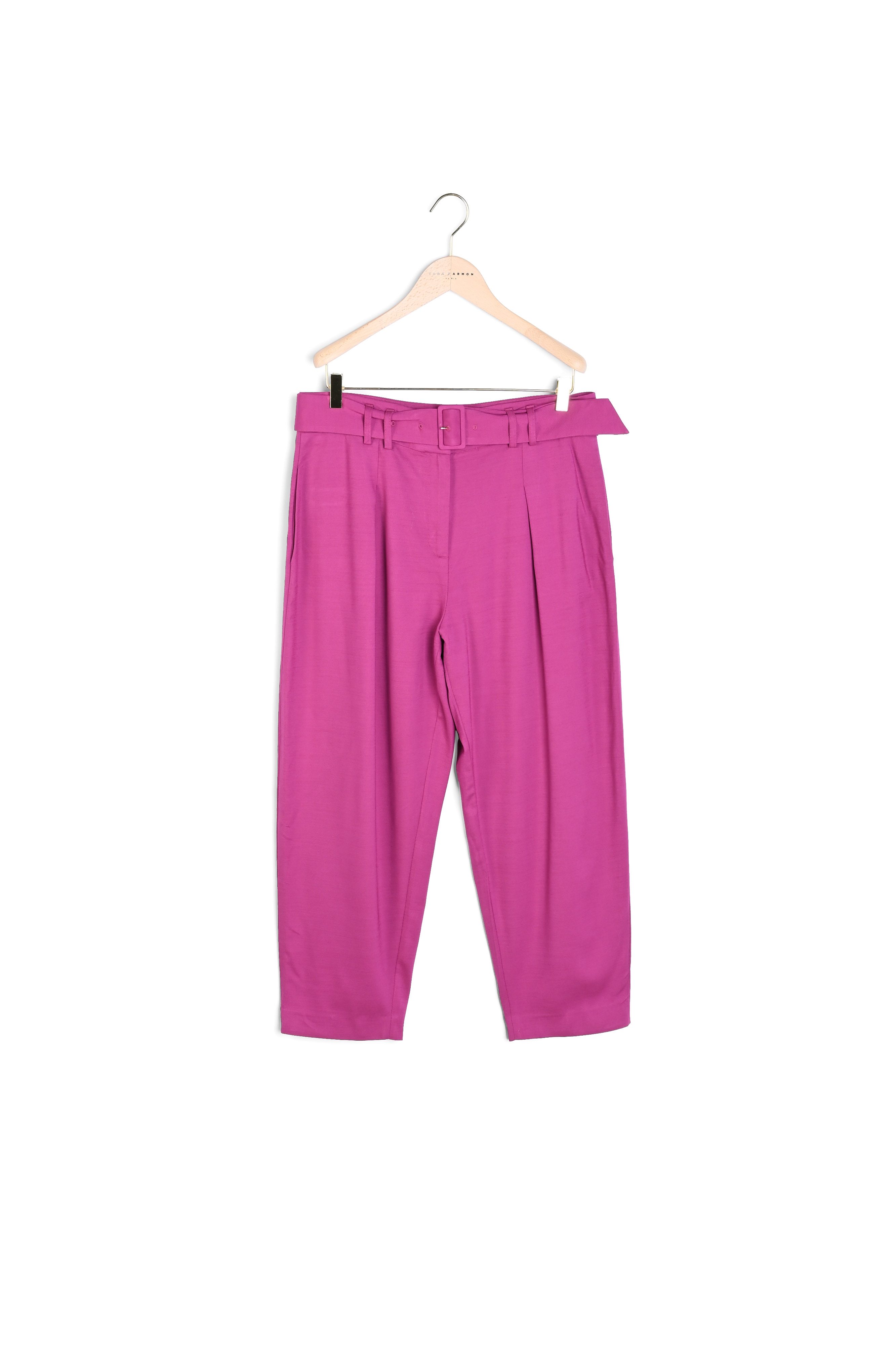 Pantalon cigarette mauve taille haute Tara Jarmon seconde main photo 3