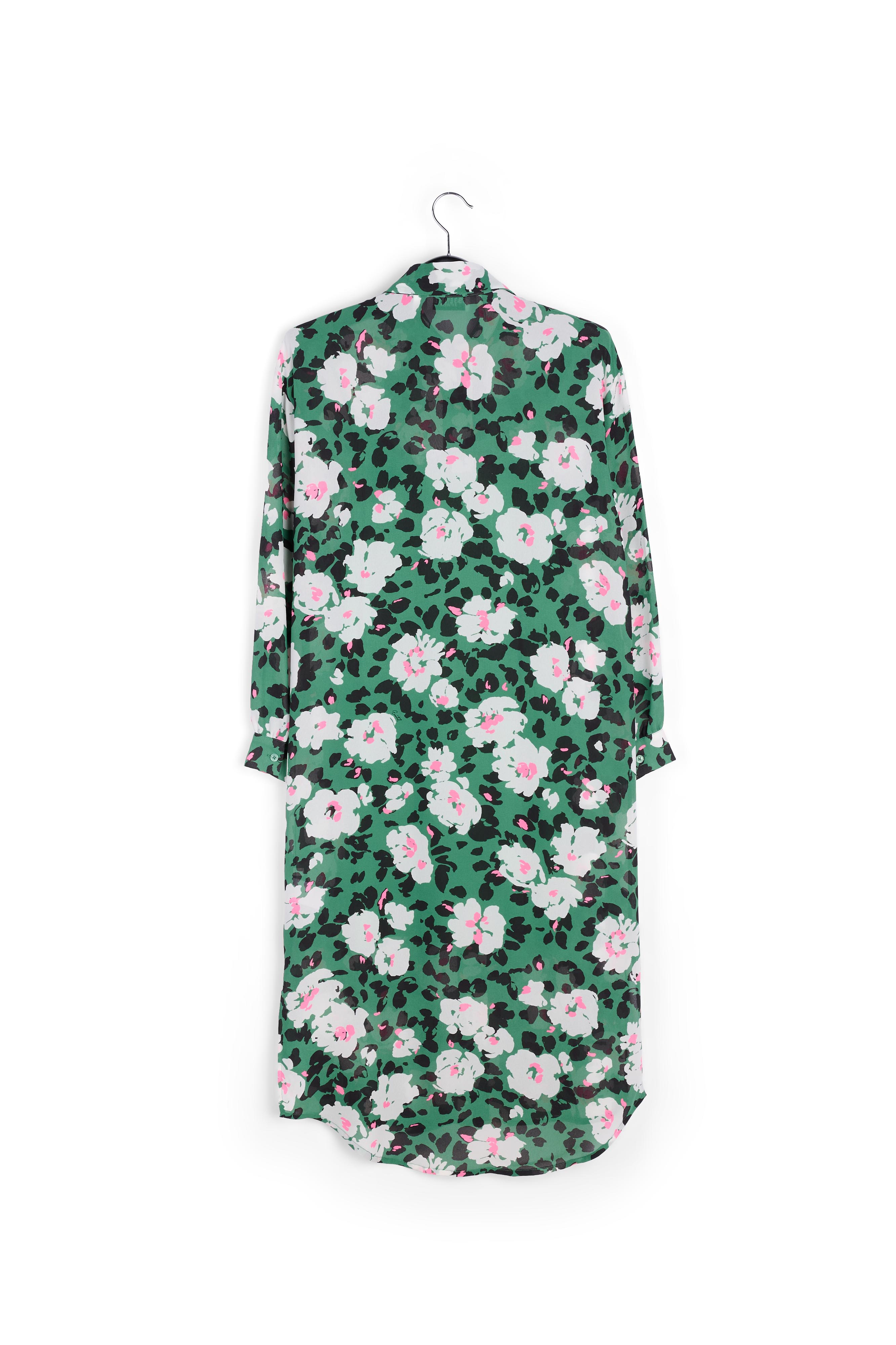 Robe chemise verte à imprimé floral RE—SSENTIEL seconde main photo 2