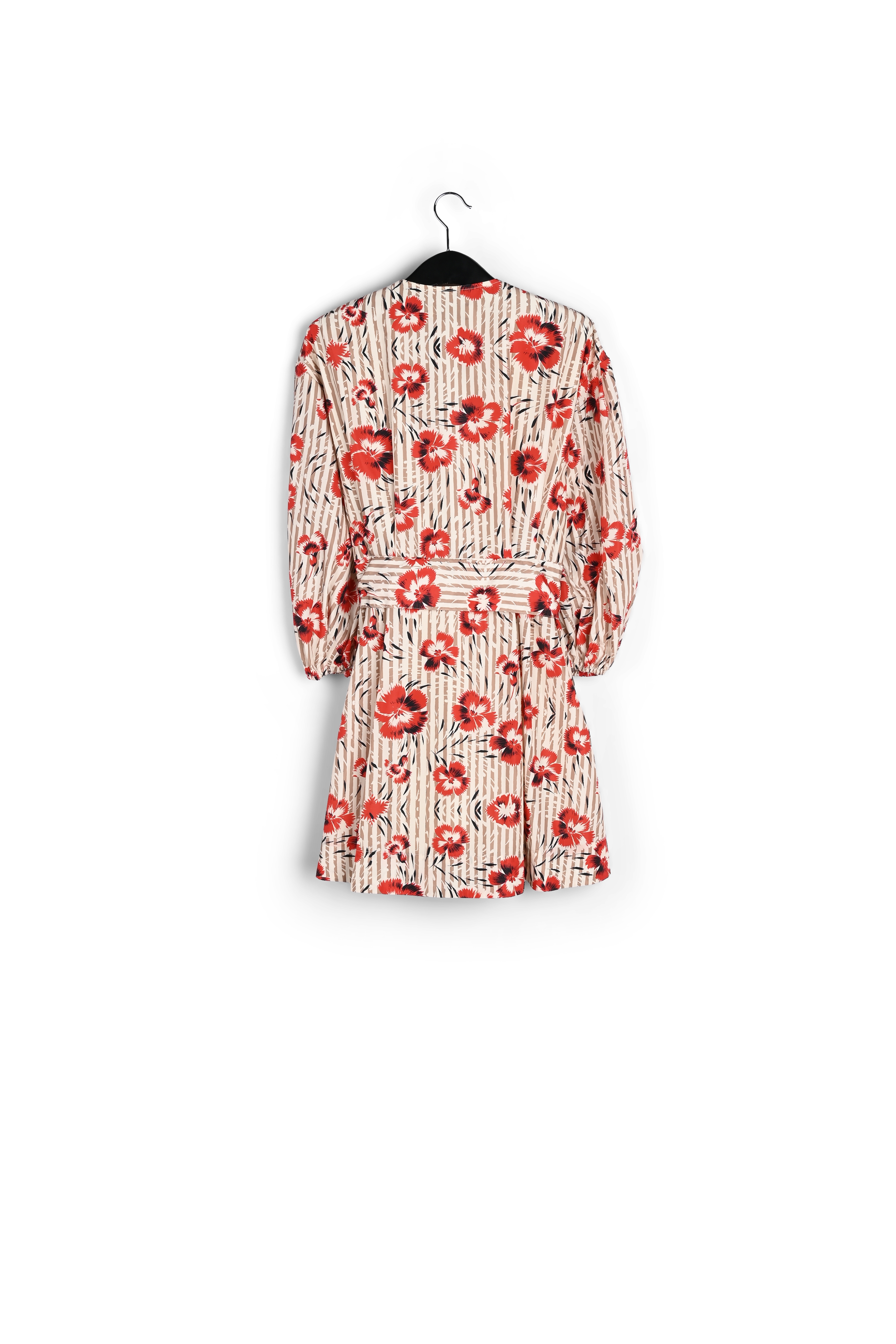 Red and brown floral print mini-length wrap dress RE—SSENTIEL second-hand photo 2