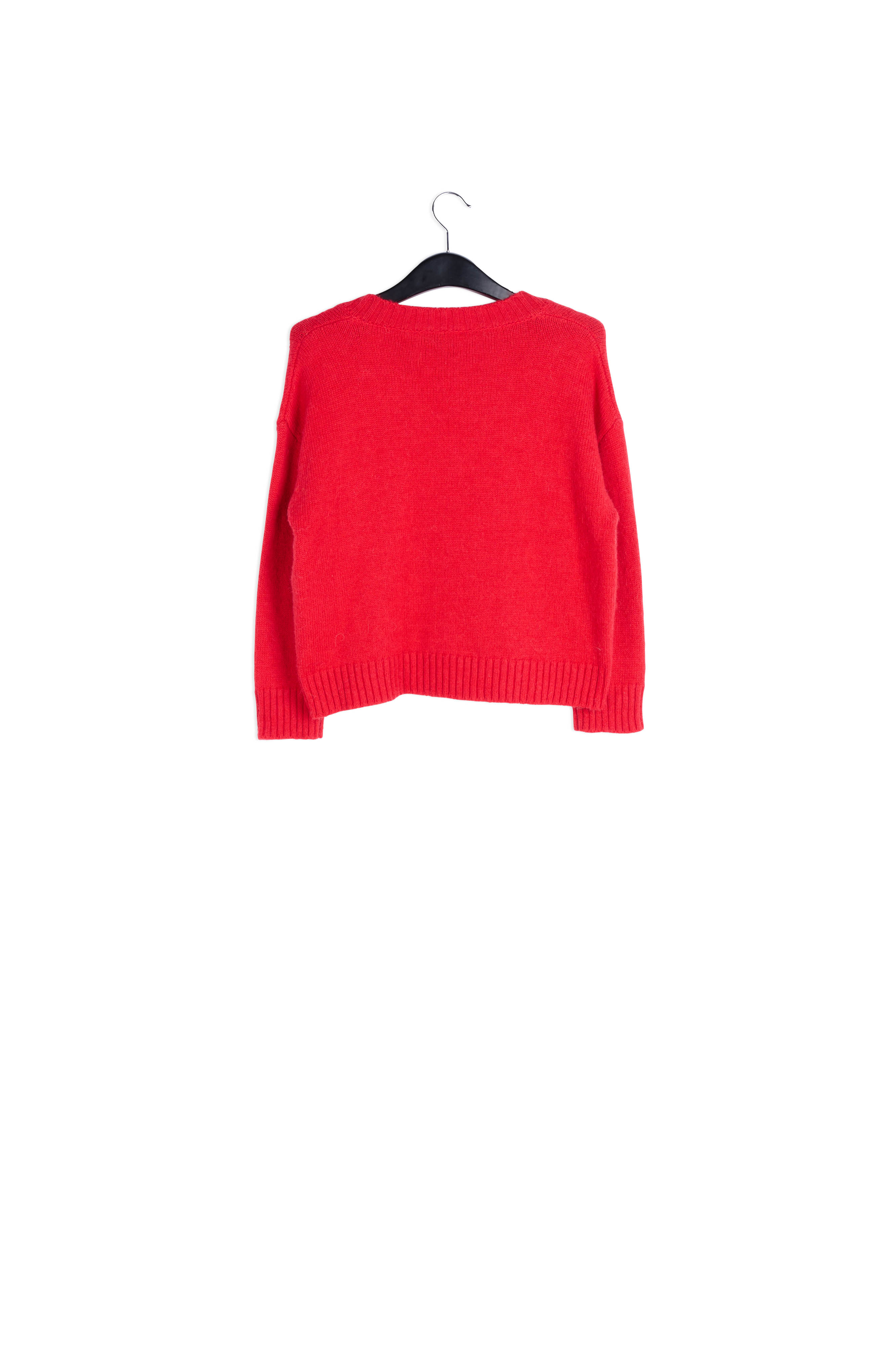 Pull orange en tricot coupe carrée RE—SSENTIEL seconde main photo 2