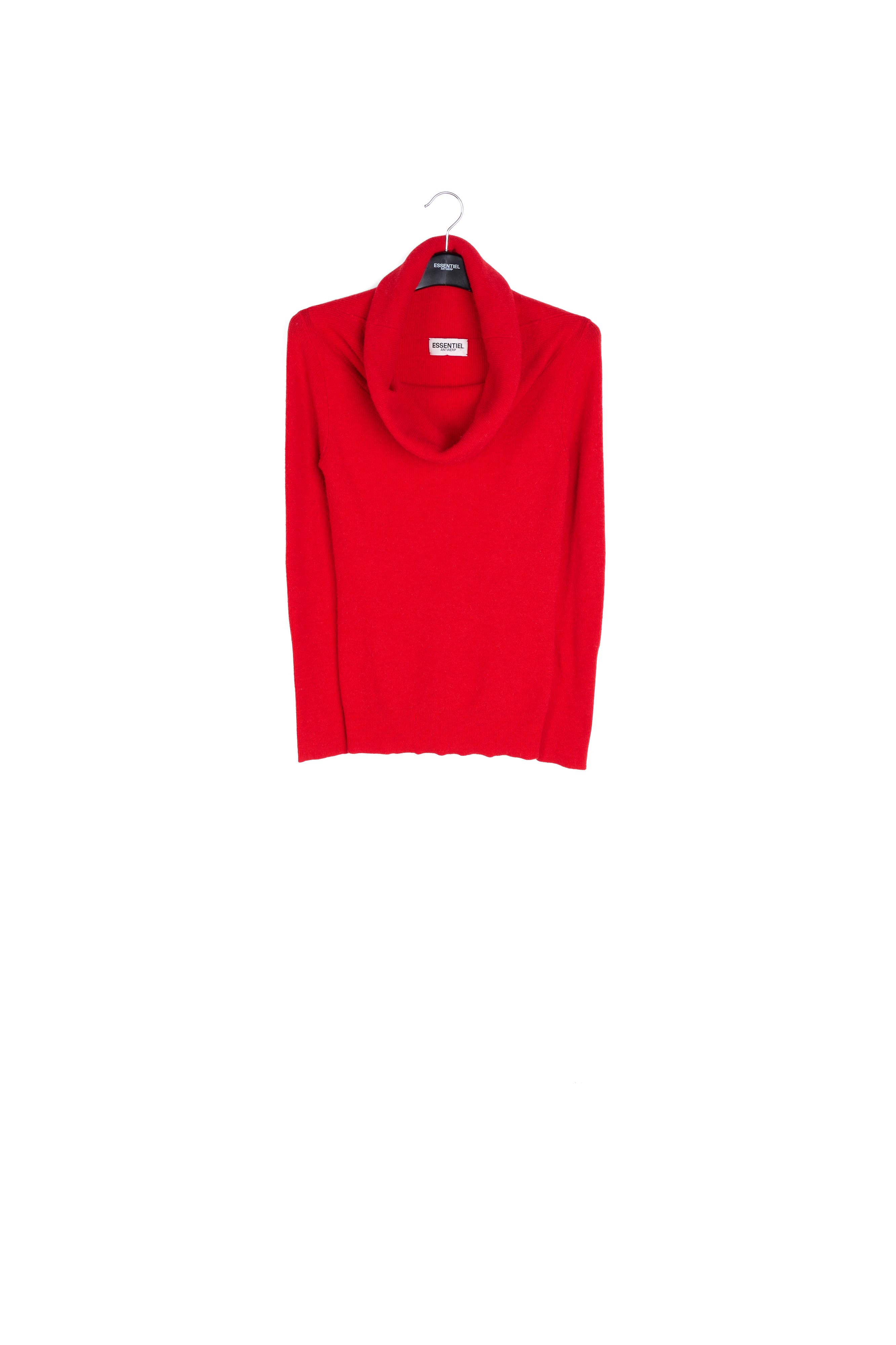 Pull en tricot rouge à  épaules nues RE—SSENTIEL seconde main photo 1