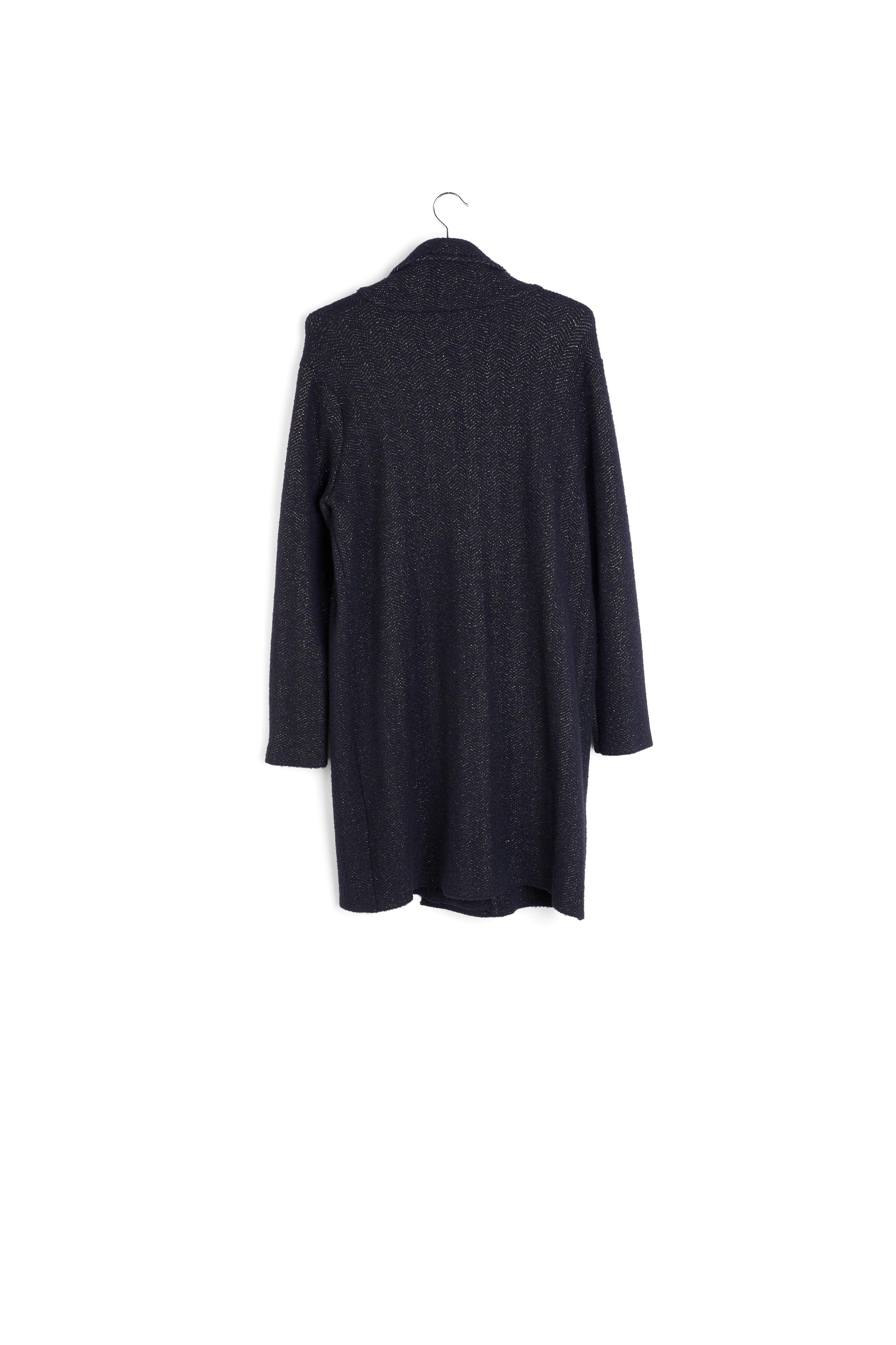 Manteau noir tricoté RE—SSENTIEL seconde main photo 2