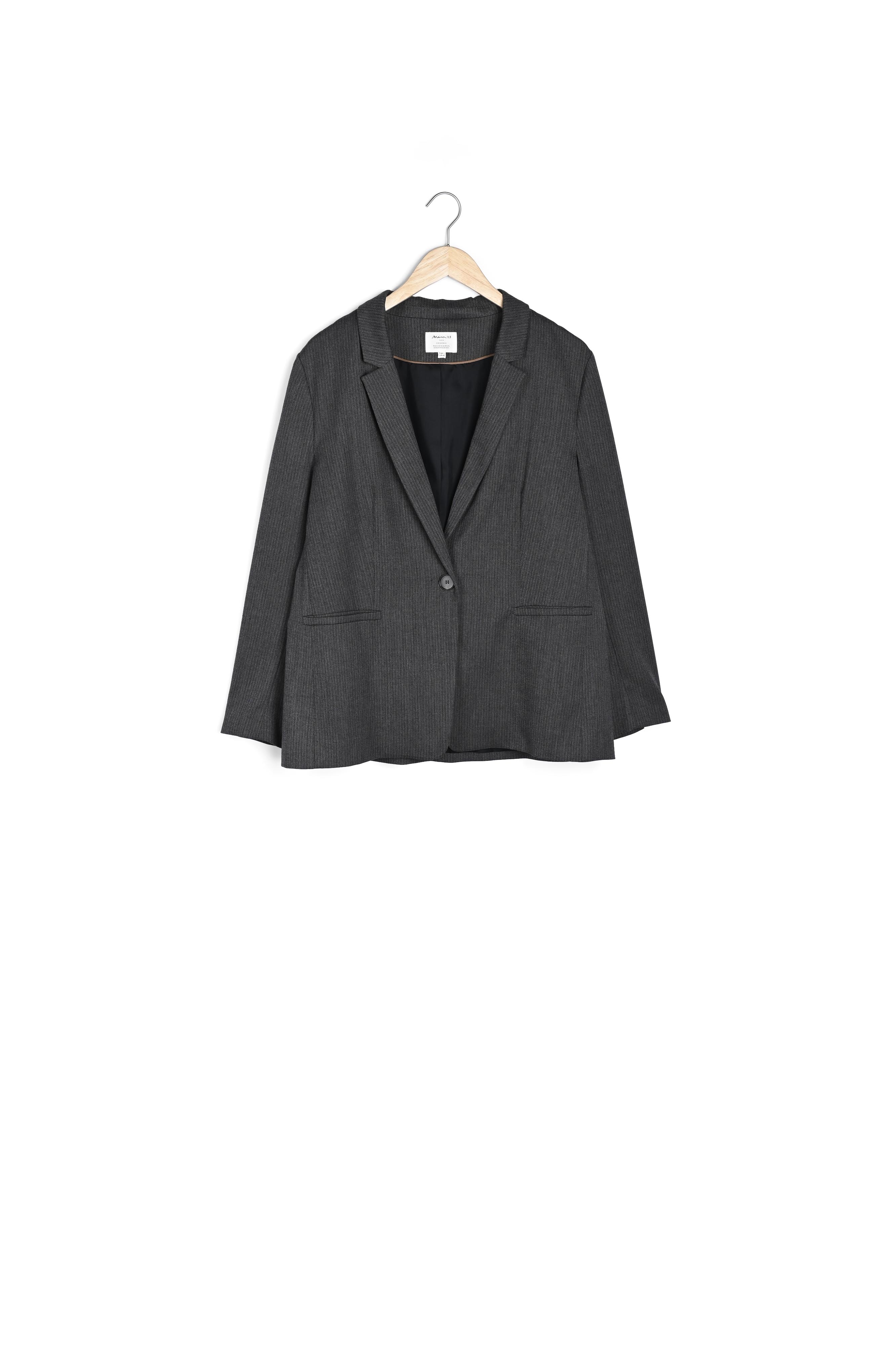 Veste de tailleur finement rayée grise Frimousse Maison 123 seconde main photo 1