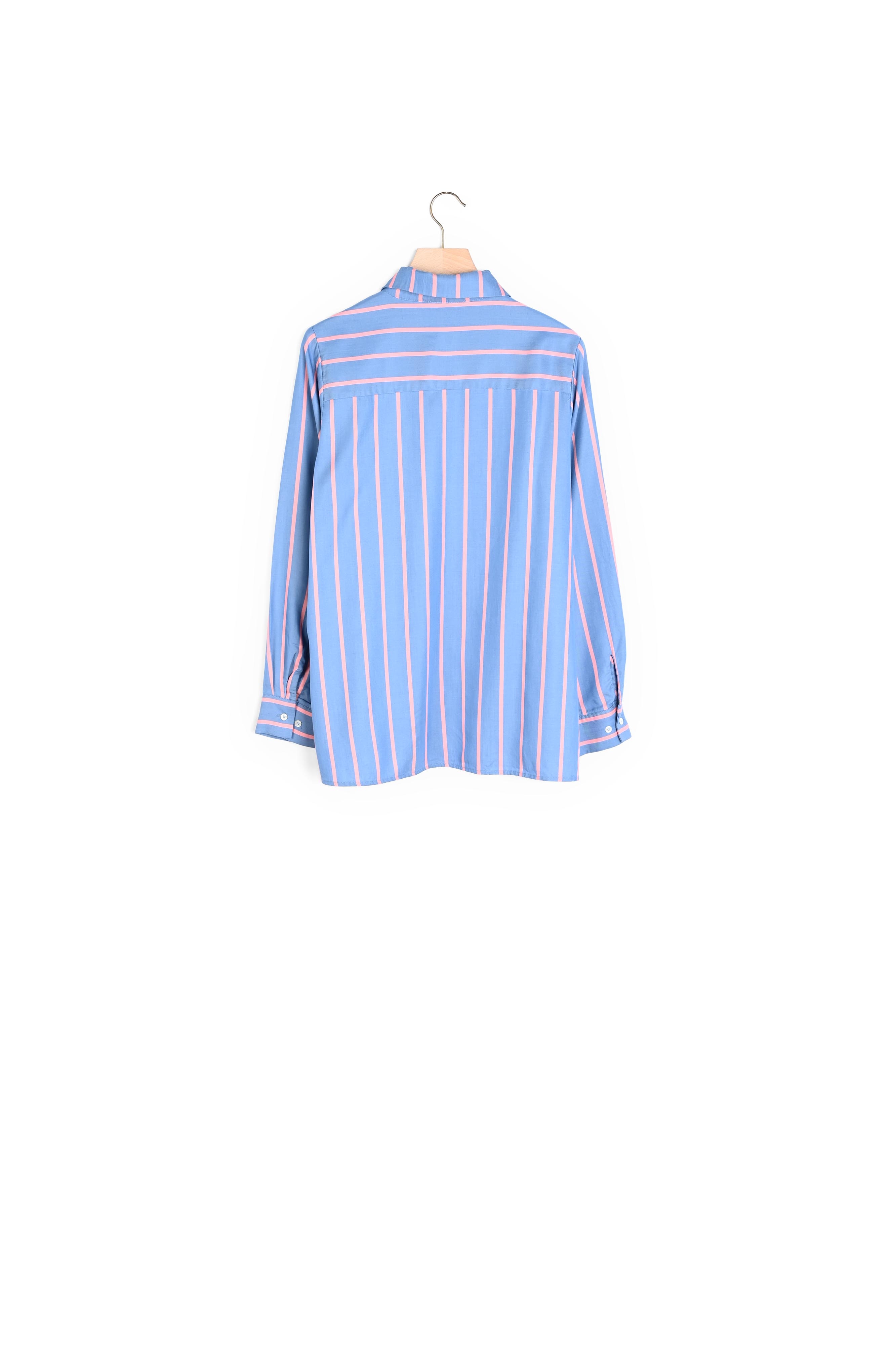 CHEMISE LISERON RAYURES BLEU ET ROSE Balzac seconde main photo 2