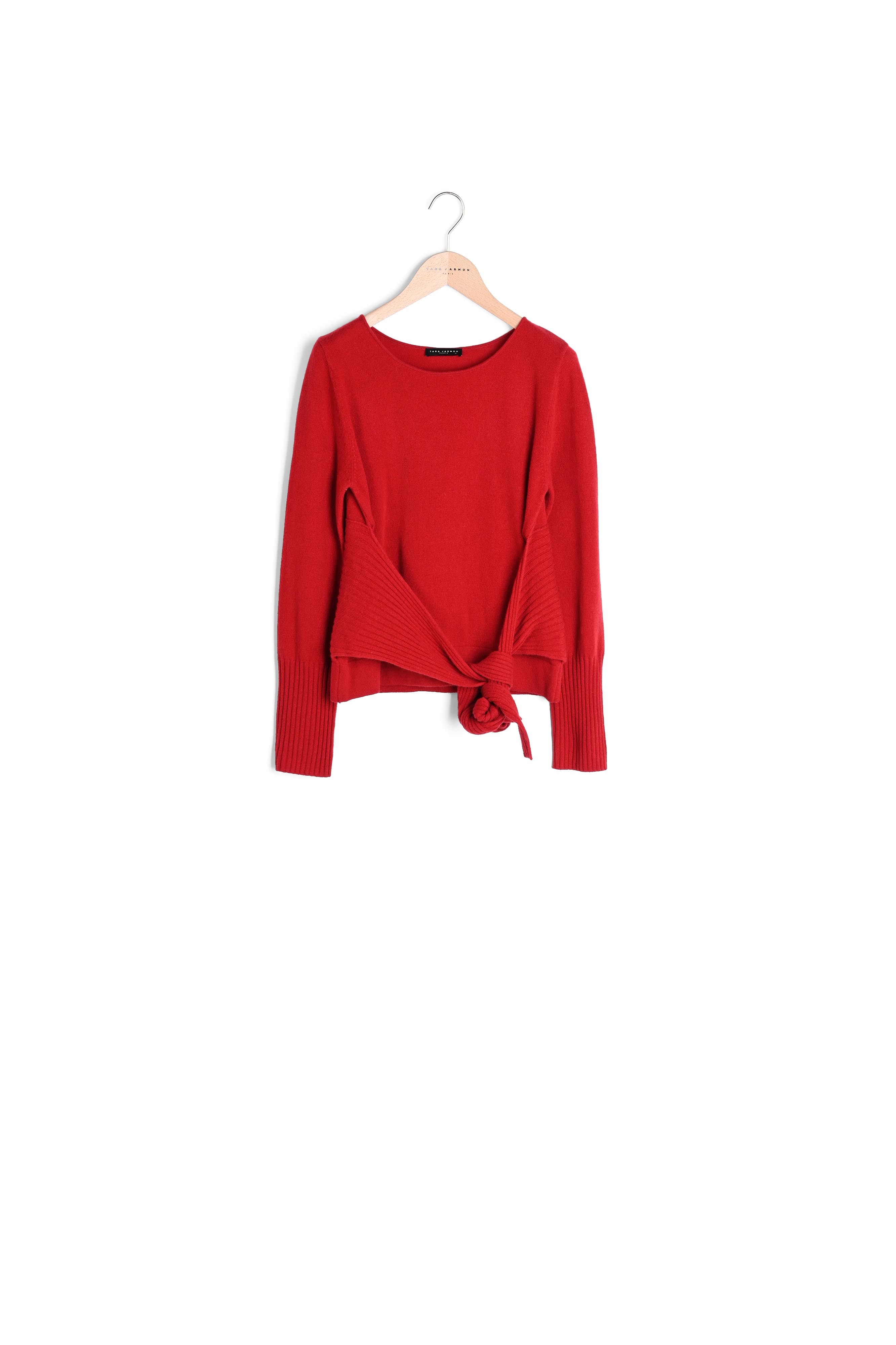 Pull Polydore rouge en laine mérinos Tara Jarmon seconde main photo 6