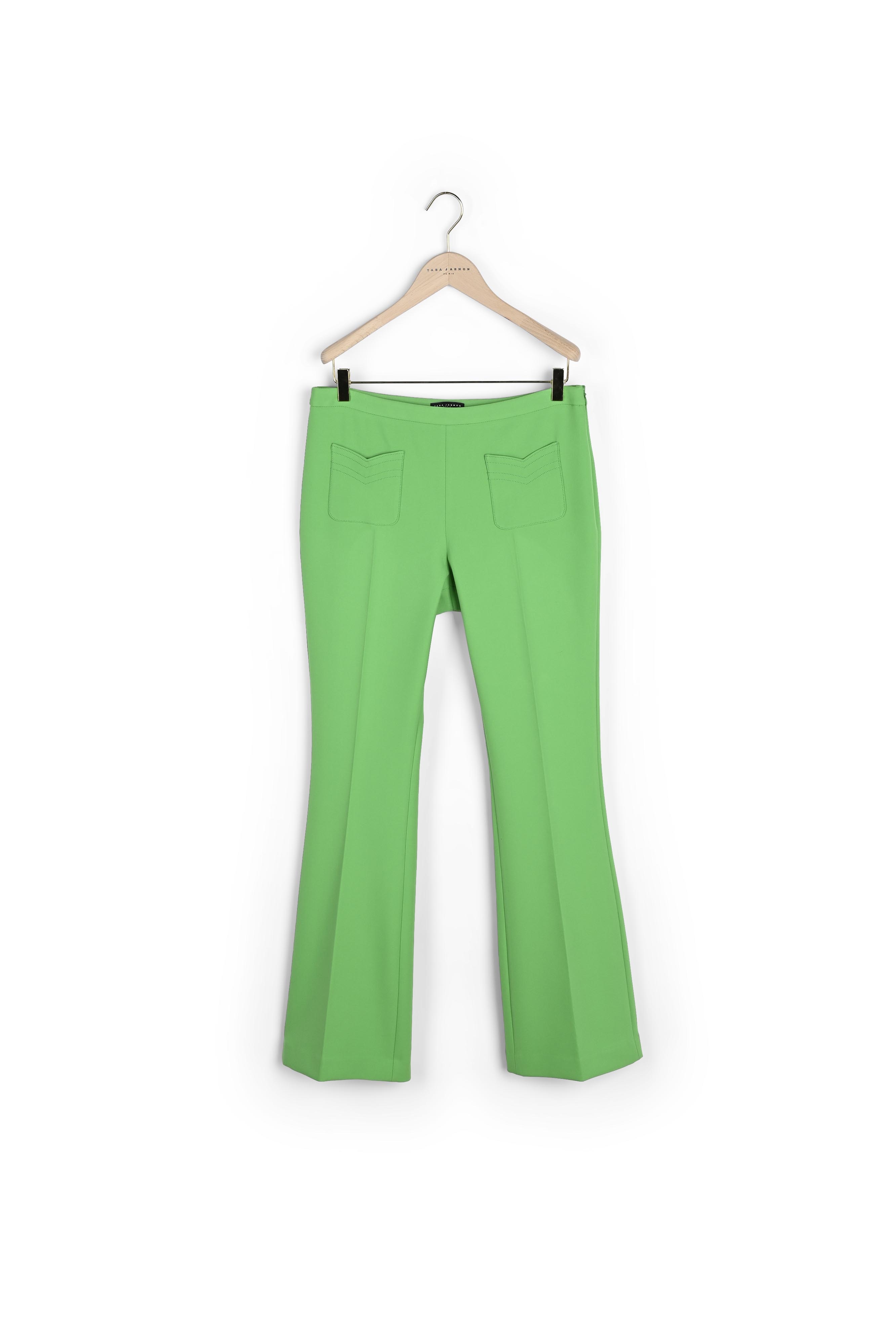 Pantalon Phoenix vert en toile double Tara Jarmon seconde main photo 2