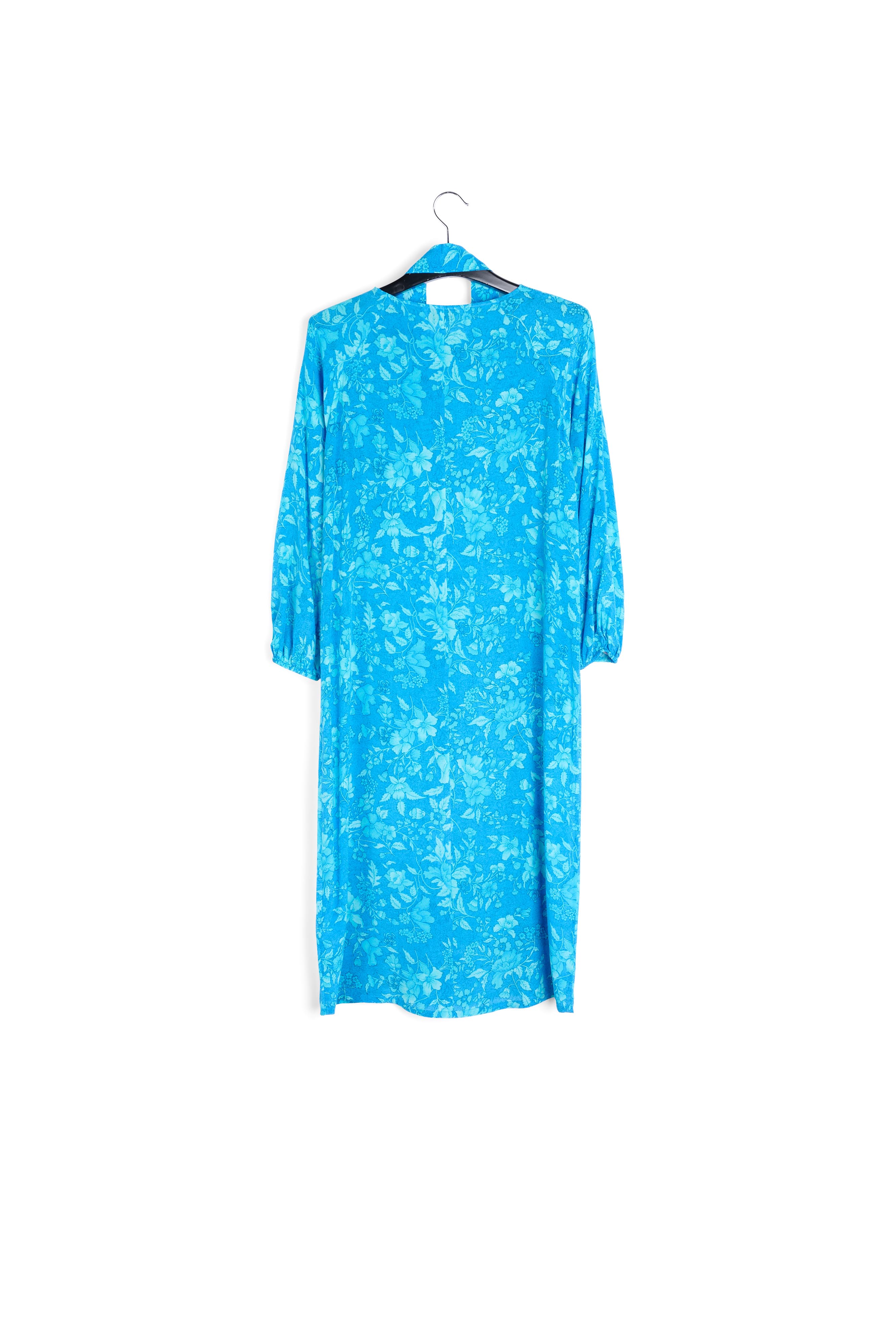 Printed blue silk shirt dress RE—SSENTIEL second-hand photo 2