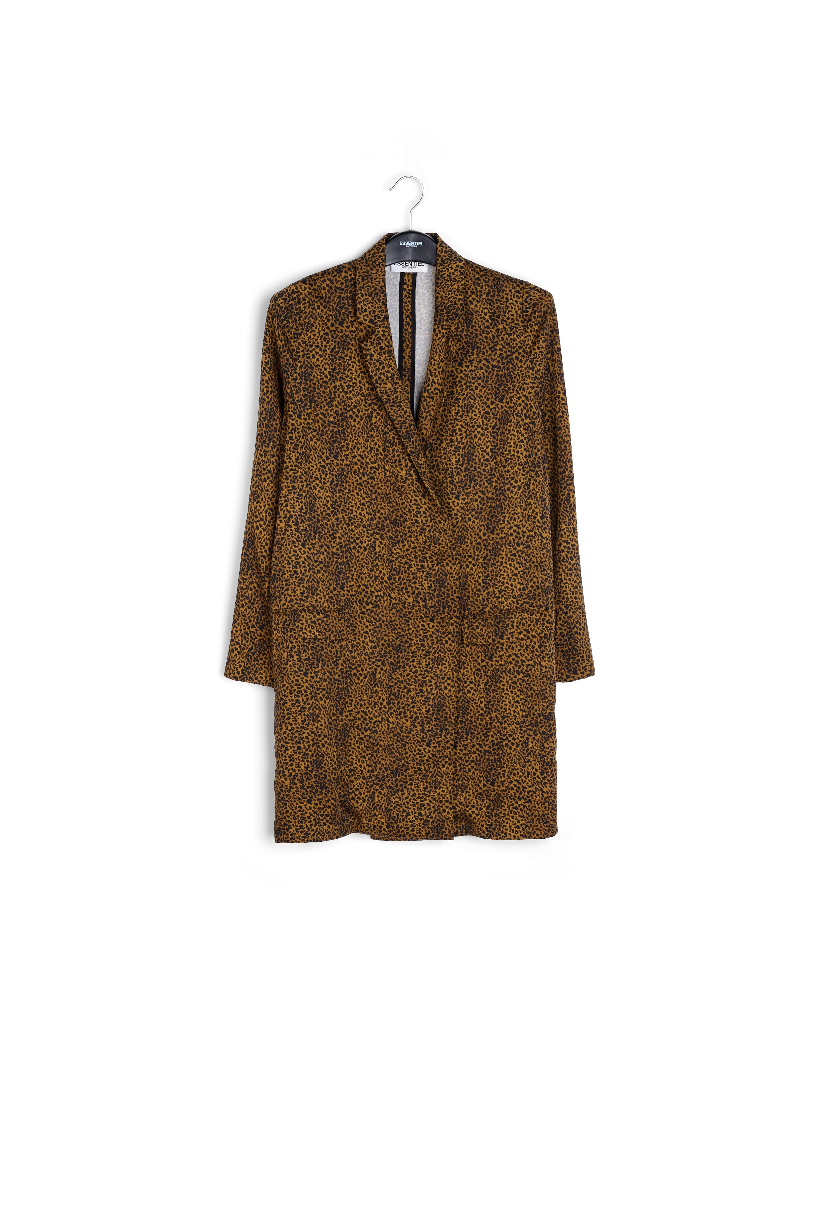 Mini robe croisée foncée à imprimé guépard RE—SSENTIEL seconde main photo 1