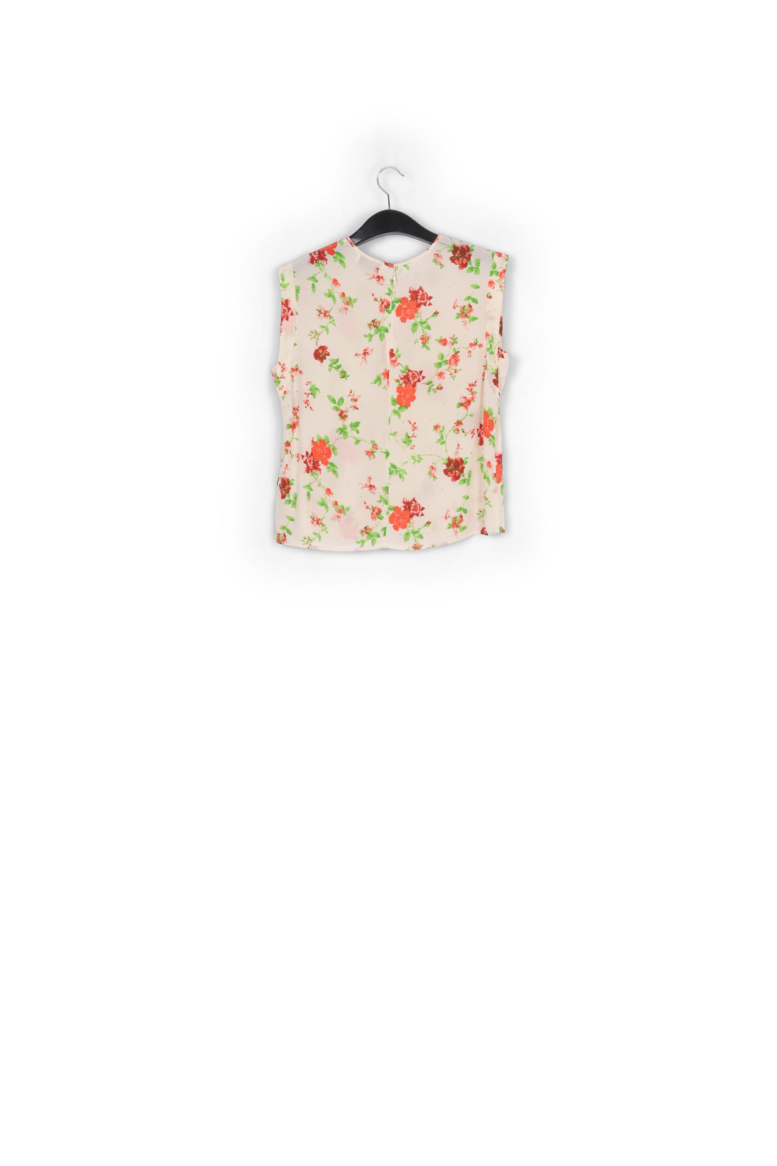 Top blanc cassé à fleurs avec strass RE—SSENTIEL seconde main photo 2
