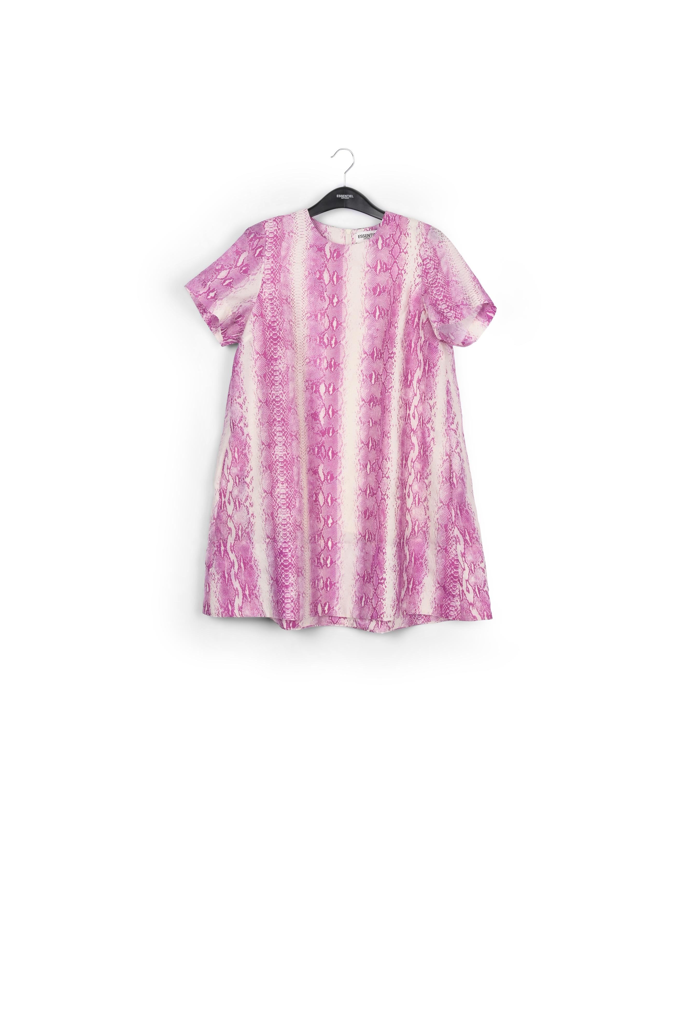 Mini-jurk met wit en paarse slangenprint RE—SSENTIEL tweedehands photo 1