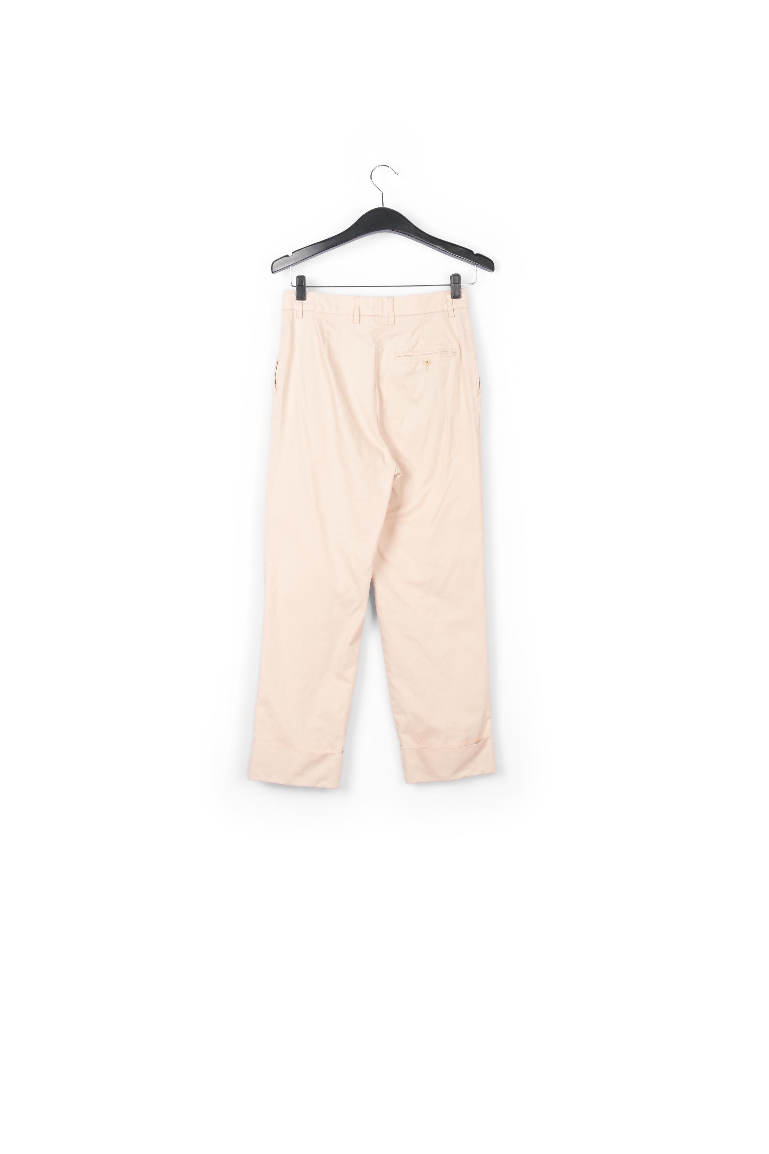 Beige cotton-blend straight-leg pants RE—SSENTIEL second-hand photo 2