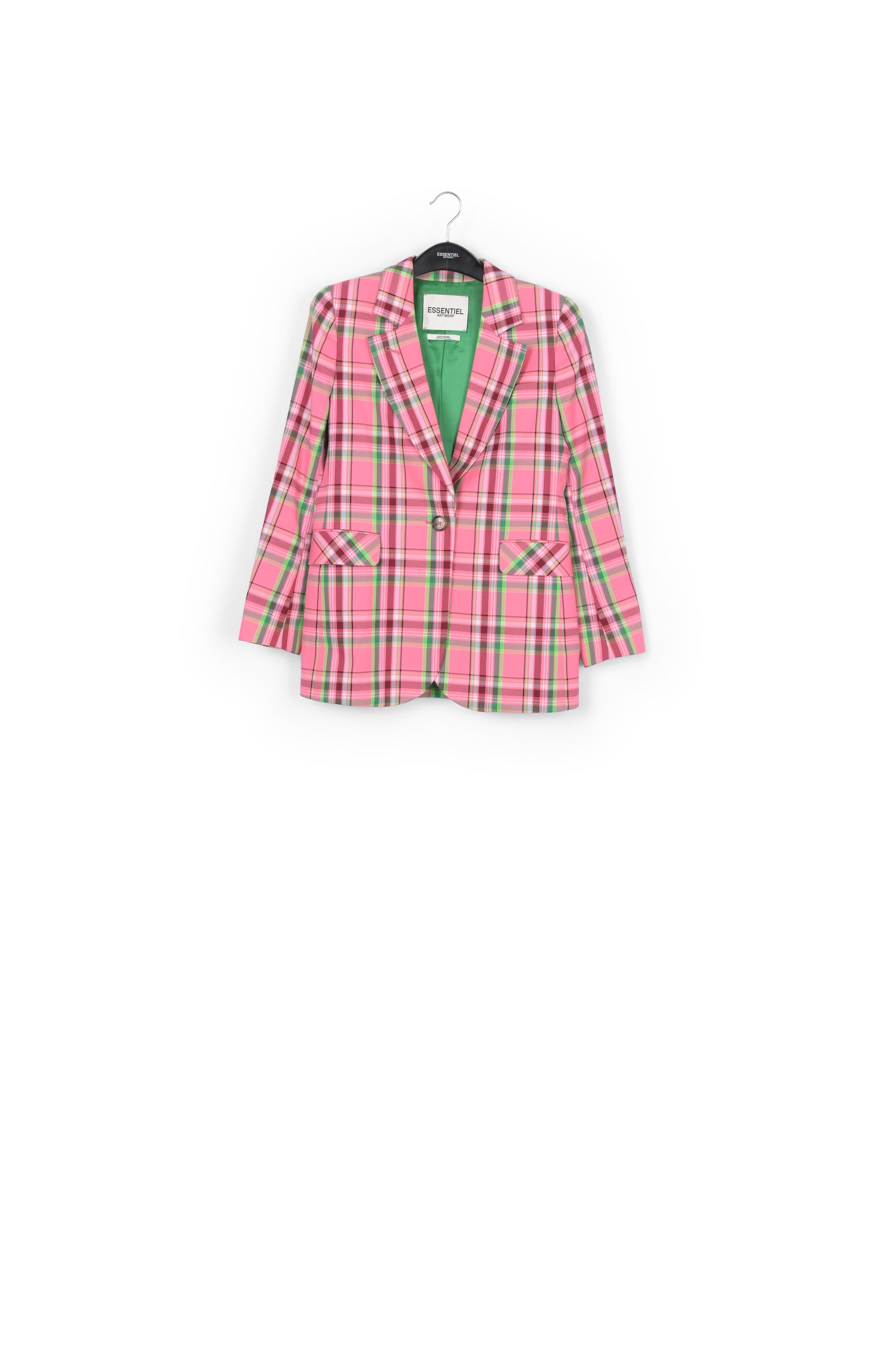 Roze vest met tartanmotief RE—SSENTIEL tweedehands photo 1